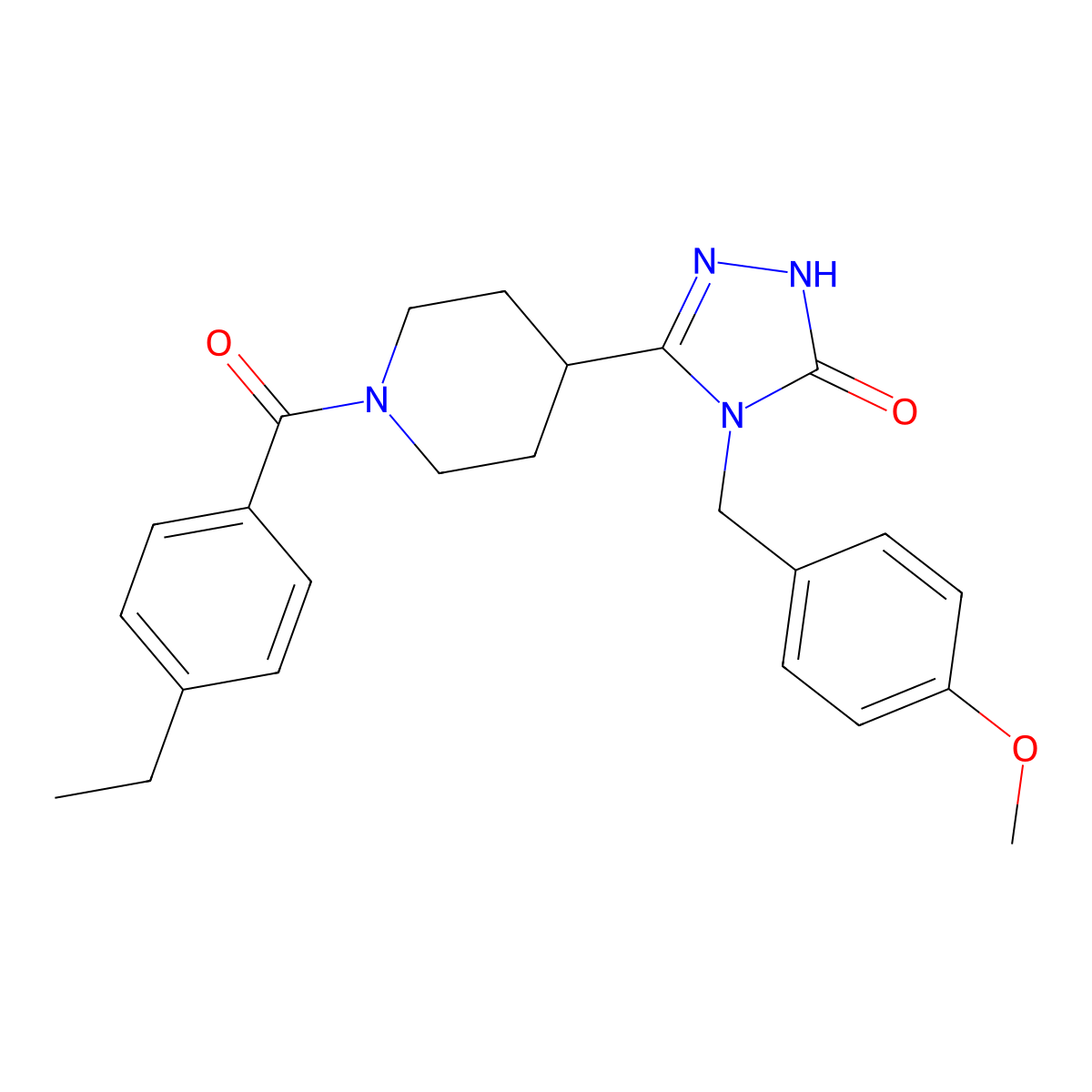 5-[1-(4-ethylbenzoyl)piperidin-4-yl]-4-(4-methoxybenzyl)-2,4-dihydro-3H-1,2,4-triazol-3-one molecular structure, CAS 1775311-54-0