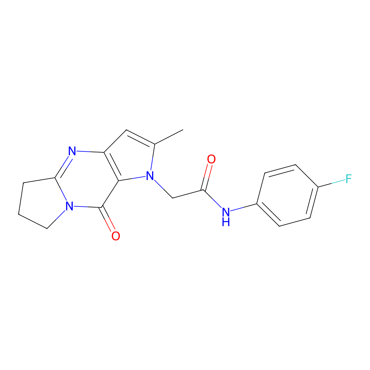 N-(4-Fluorophenyl)-2-(2-methyl-9-oxo-5,6,7,9-tetrahydro-1H-dipyrrolo[1,2-A:3',2'-D]pyrimidin-1-YL)acetamide molecular structure, CAS 1775313-98-8