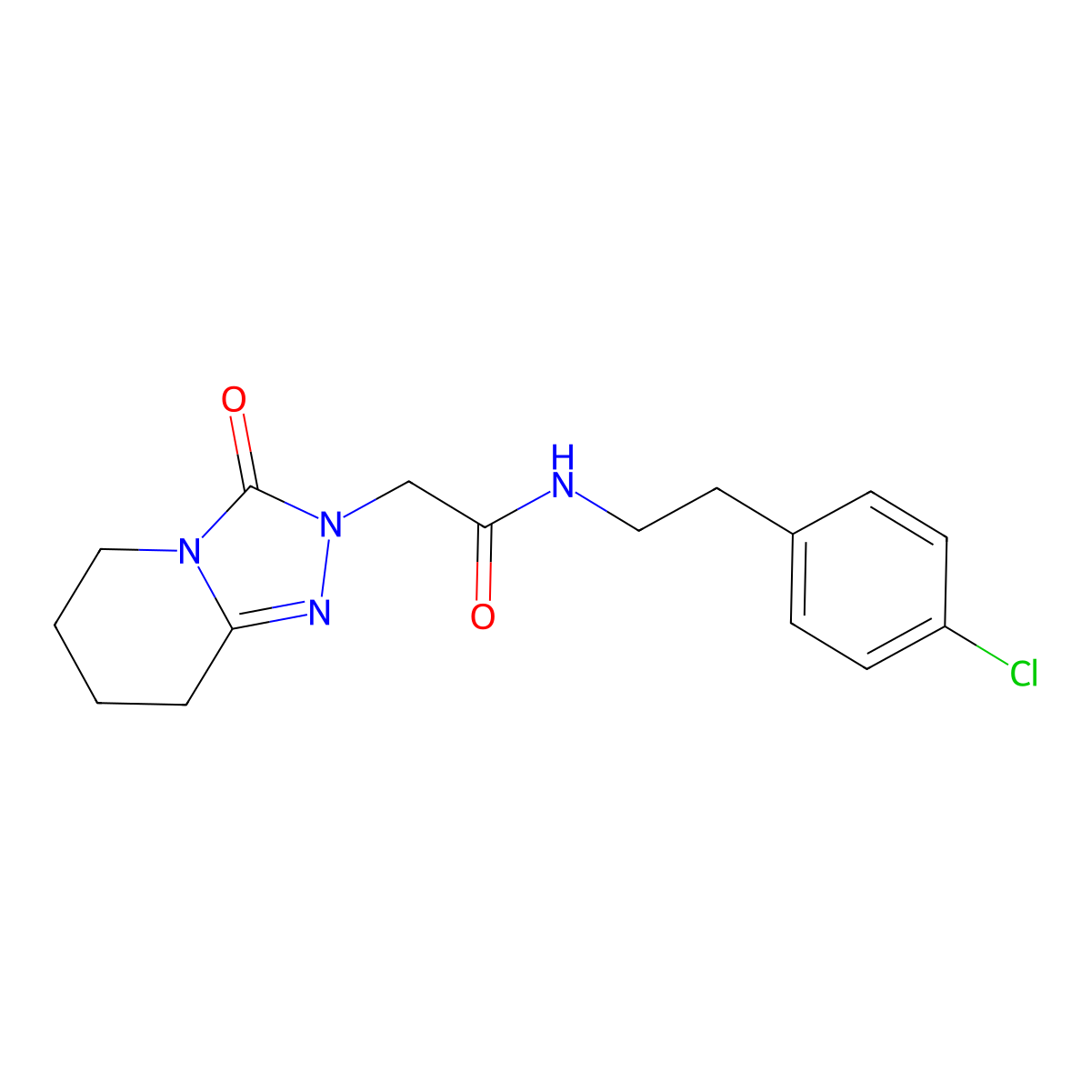N-[2-(4-Chlorophenyl)ethyl]-2-{3-oxo-2H,3H,5H,6H,7H,8H-[1,2,4]triazolo[4,3-A]pyridin-2-YL}acetamide molecular structure, CAS 1775321-86-2