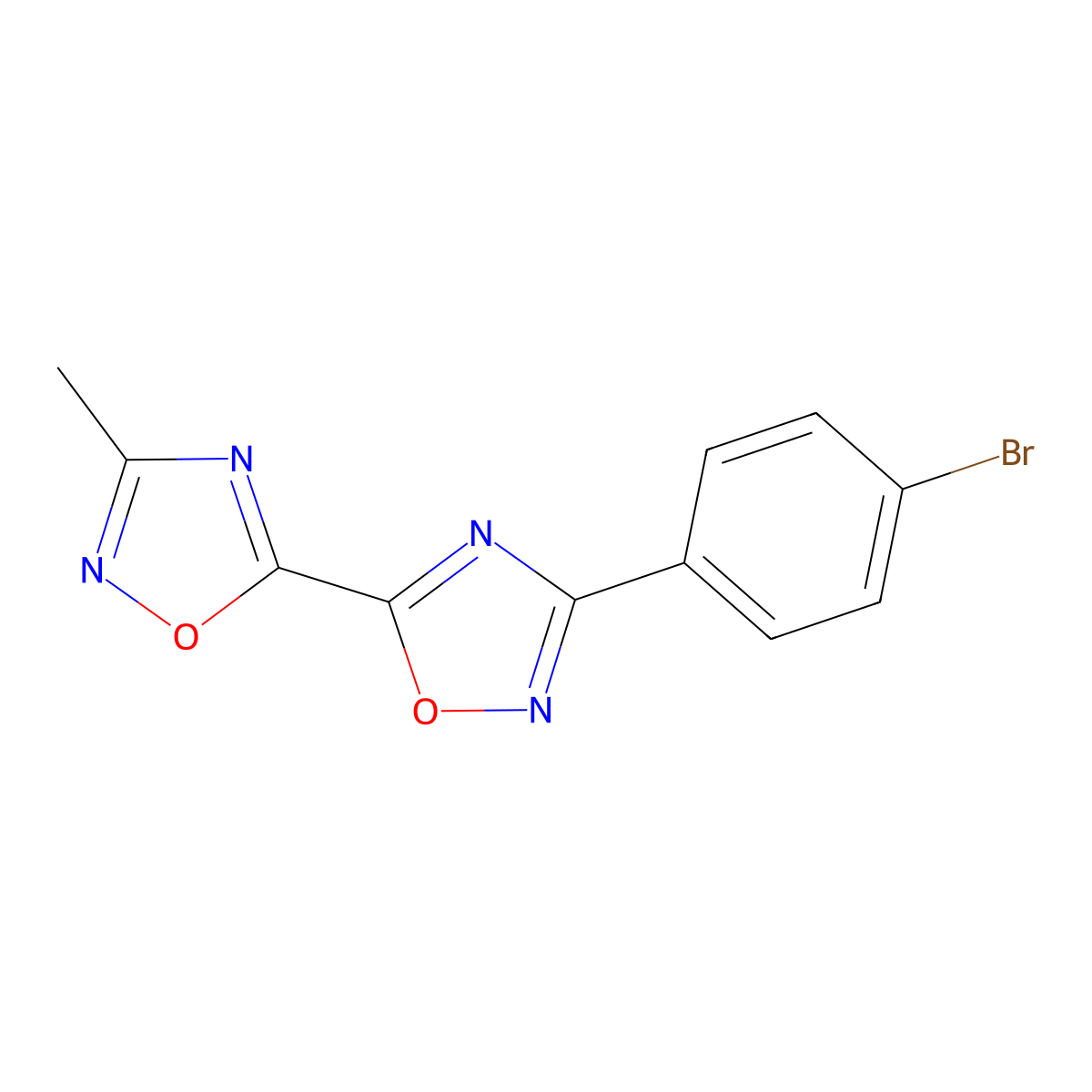3-(4-Bromophenyl)-3'-methyl-5,5'-bi-1,2,4-oxadiazole molecular structure, CAS 1775323-62-0