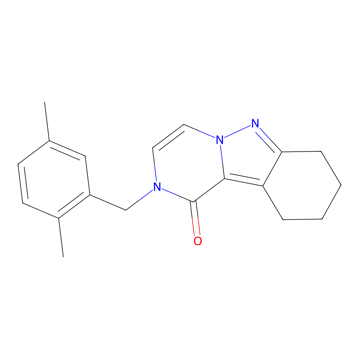 2-[(2,5-Dimethylphenyl)methyl]-1H,2H,7H,8H,9H,10H-pyrazino[1,2-B]indazol-1-one molecular structure, CAS 1775328-16-9