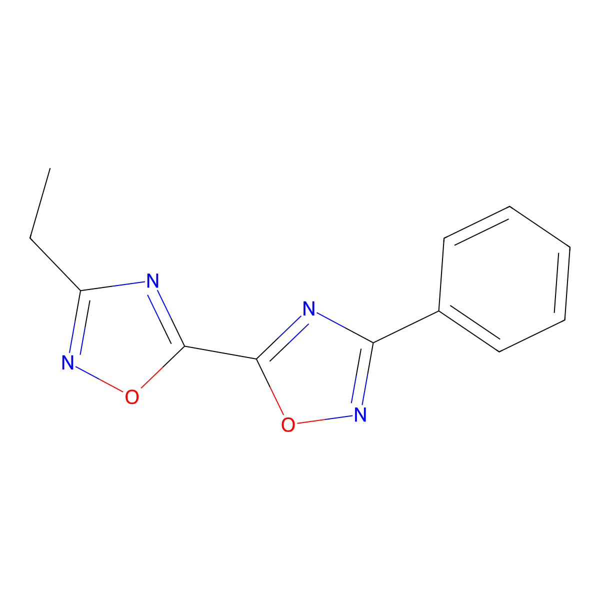 3-Ethyl-3'-phenyl-5,5'-bi-1,2,4-oxadiazole molecular structure, CAS 1775328-69-2