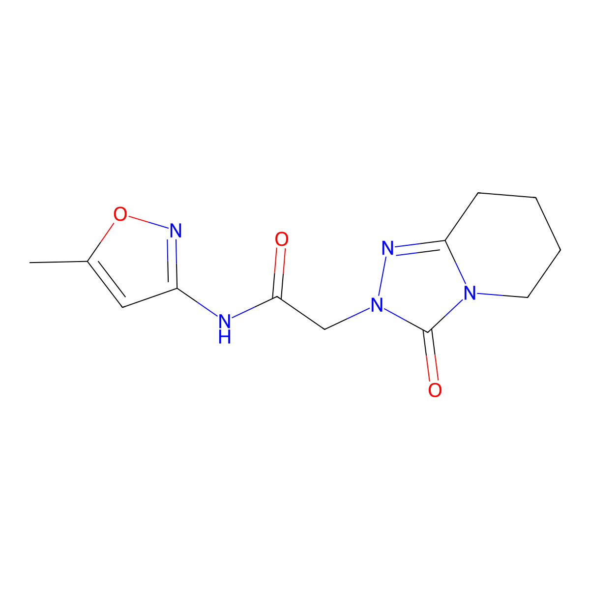 N-(5-methyl-1,2-oxazol-3-yl)-2-{3-oxo-2H,3H,5H,6H,7H,8H-[1,2,4]triazolo[4,3-a]pyridin-2-yl}acetamide molecular structure, CAS 1775329-68-4