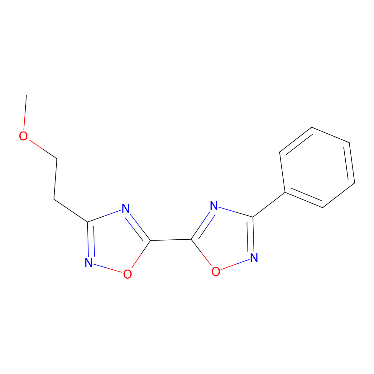 3-(2-Methoxyethyl)-3'-phenyl-5,5'-bi-1,2,4-oxadiazole molecular structure, CAS 1775330-77-2