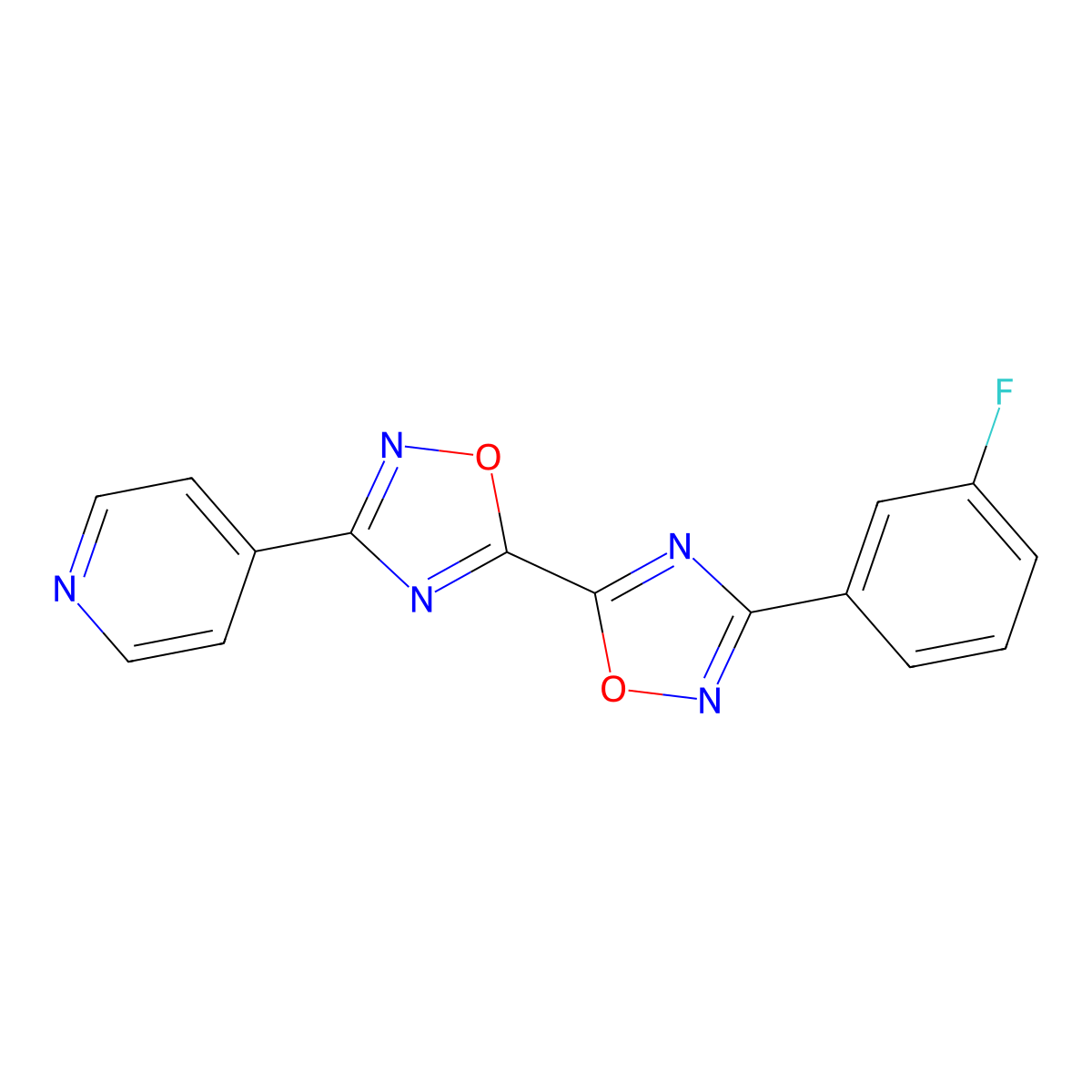 3-(3-Fluorophenyl)-3'-pyridin-4-yl-5,5'-bi-1,2,4-oxadiazole molecular structure, CAS 1775330-92-1