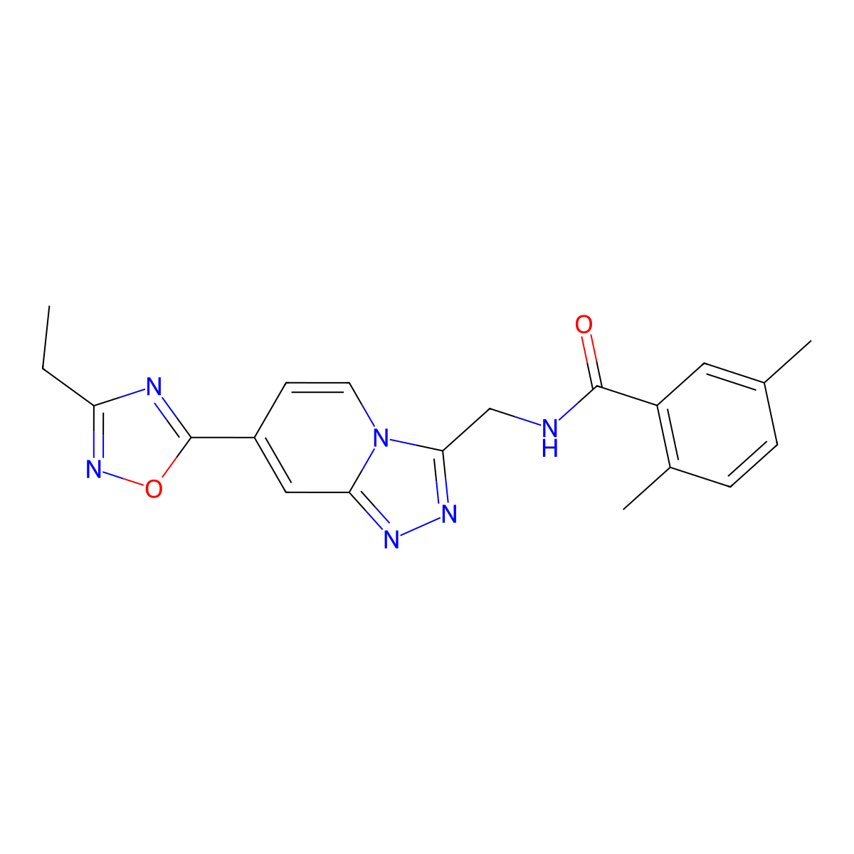 N-{[7-(3-Ethyl-1,2,4-oxadiazol-5-YL)-[1,2,4]triazolo[4,3-A]pyridin-3-YL]methyl}-2,5-dimethylbenzamide molecular structure, CAS 1775331-46-8