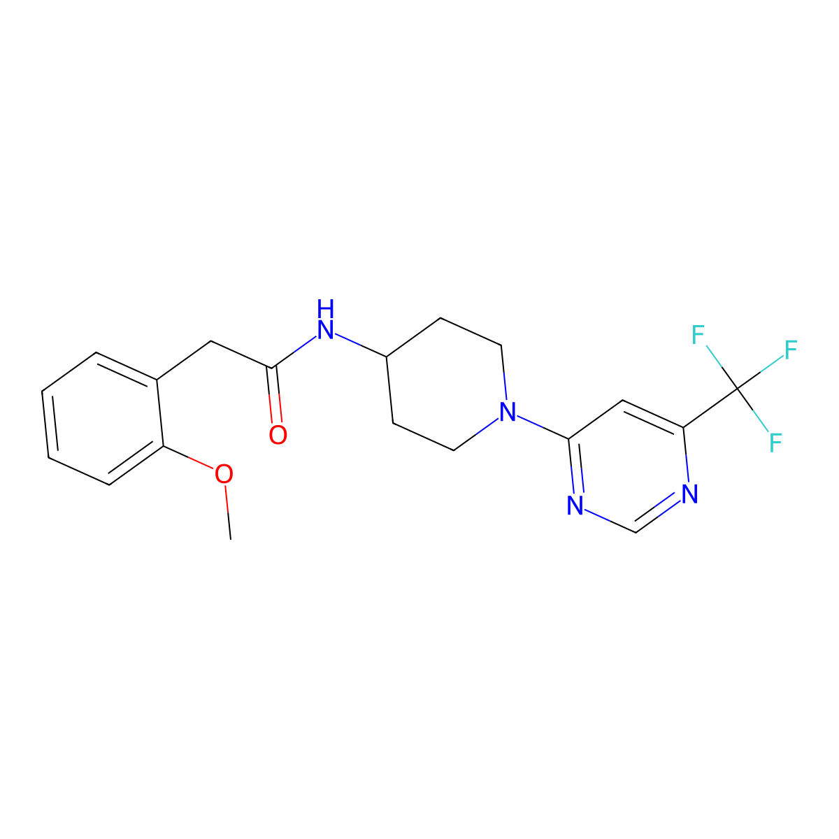 2-(2-methoxyphenyl)-N-{1-[6-(trifluoromethyl)pyrimidin-4-yl]piperidin-4-yl}acetamide molecular structure, CAS 1775332-14-3