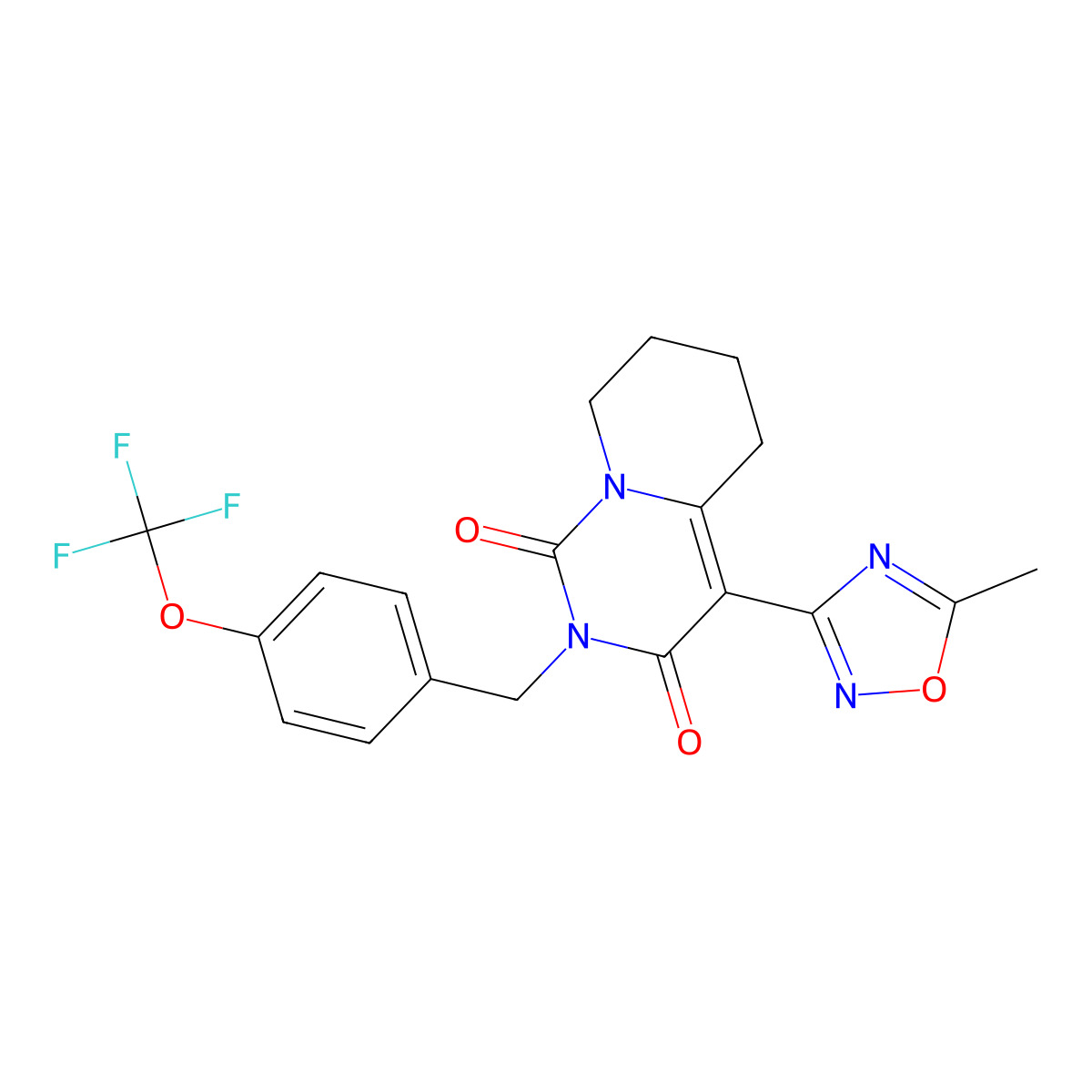 4-(5-methyl-1,2,4-oxadiazol-3-yl)-2-[4-(trifluoromethoxy)benzyl]-5,6,7,8-tetrahydro-1H-pyrido[1,2-c]pyrimidine-1,3(2H)-dione molecular structure, CAS 1775336-77-0