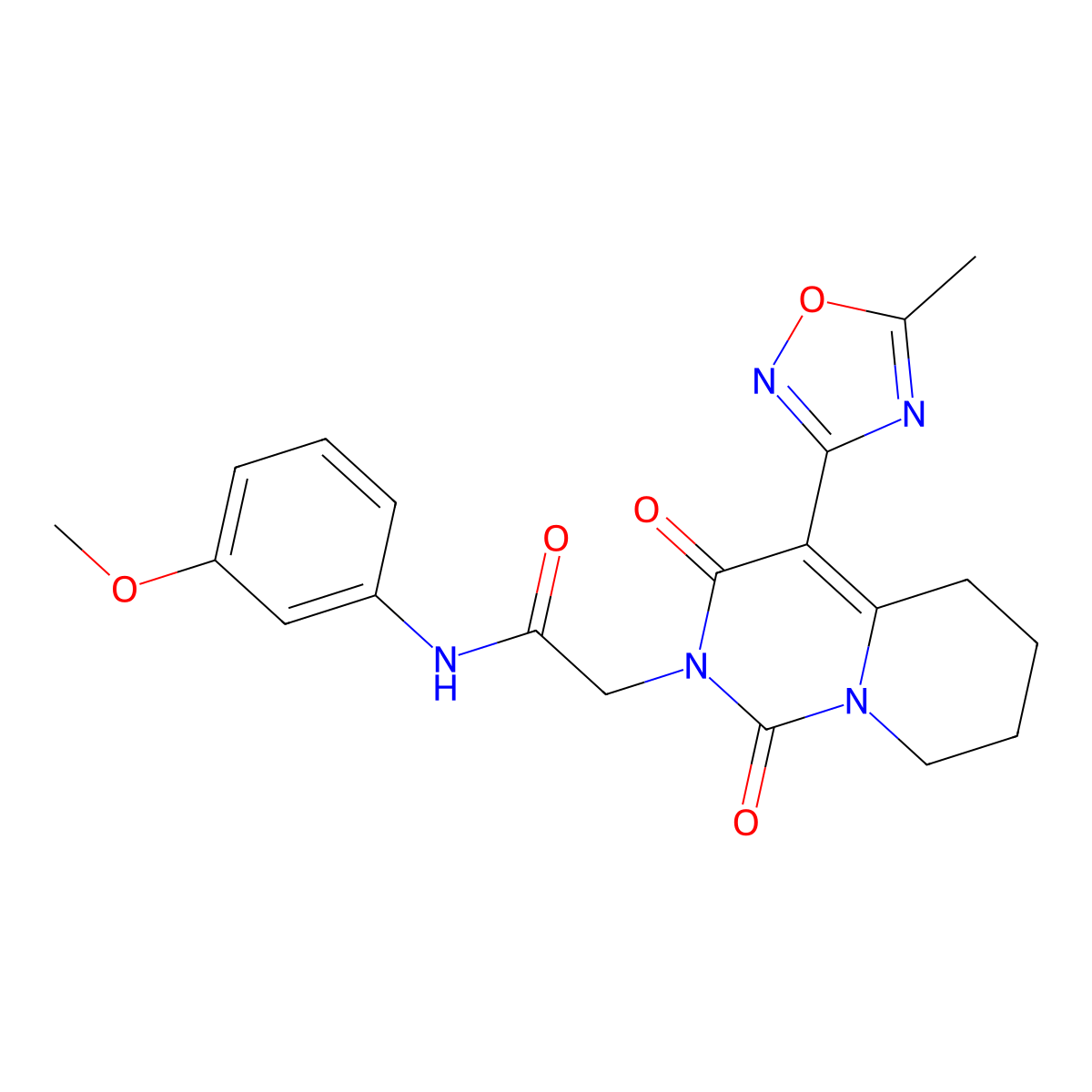 N-(3-methoxyphenyl)-2-[4-(5-methyl-1,2,4-oxadiazol-3-yl)-1,3-dioxo-5,6,7,8-tetrahydro-1H-pyrido[1,2-c]pyrimidin-2(3H)-yl]acetamide molecular structure, CAS 1775336-87-2