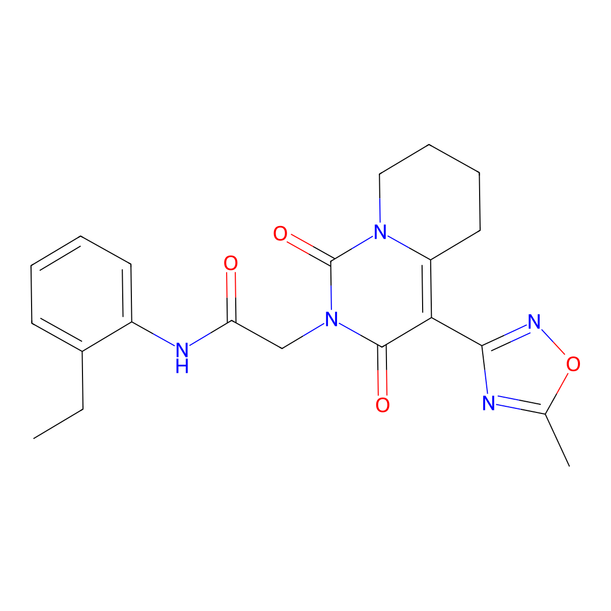 N-(2-ethylphenyl)-2-[4-(5-methyl-1,2,4-oxadiazol-3-yl)-1,3-dioxo-5,6,7,8-tetrahydro-1H-pyrido[1,2-c]pyrimidin-2(3H)-yl]acetamide molecular structure, CAS 1775336-96-3