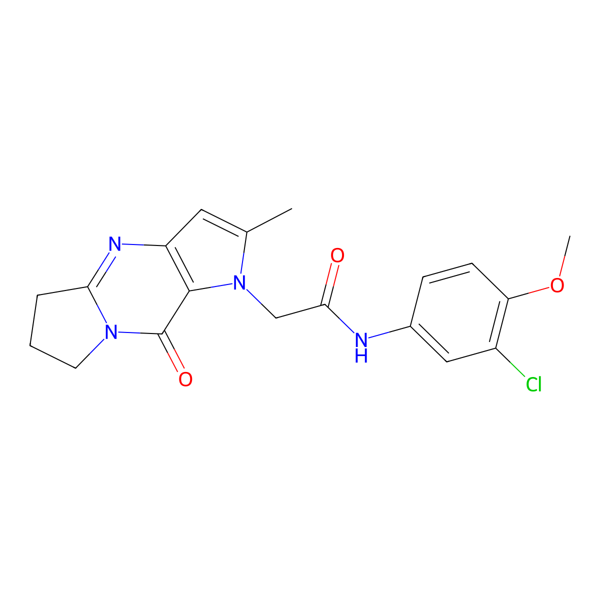N-(3-Chloro-4-methoxyphenyl)-2-(2-methyl-9-oxo-5,6,7,9-tetrahydro-1H-dipyrrolo[1,2-A:3',2'-D]pyrimidin-1-YL)acetamide molecular structure, CAS 1775337-62-6