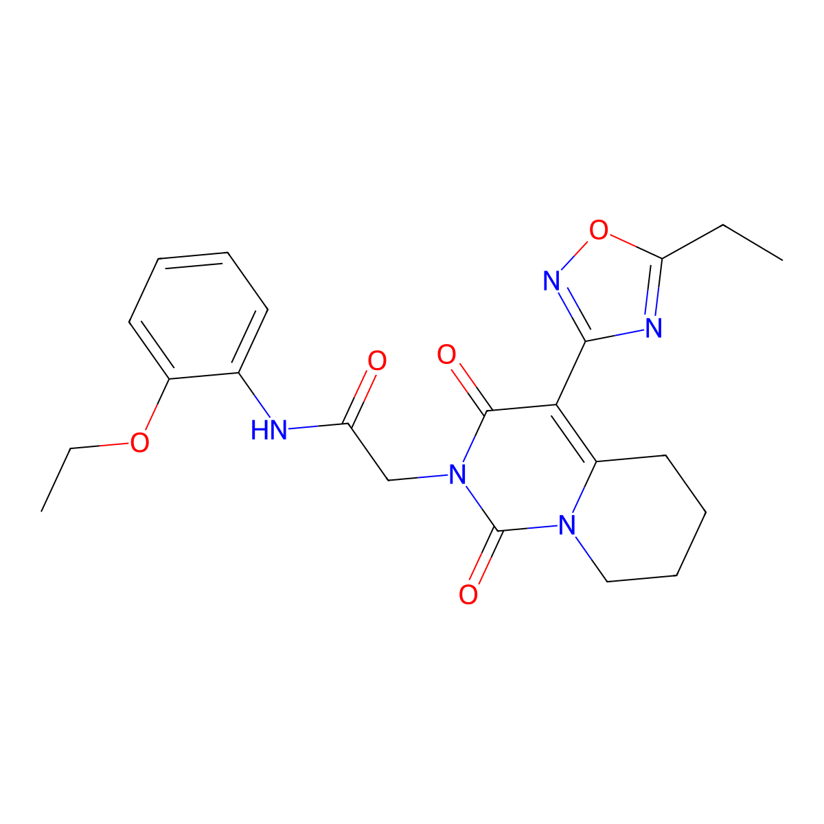 N-(2-ethoxyphenyl)-2-[4-(5-ethyl-1,2,4-oxadiazol-3-yl)-1,3-dioxo-5,6,7,8-tetrahydro-1H-pyrido[1,2-c]pyrimidin-2(3H)-yl]acetamide molecular structure, CAS 1775337-86-4