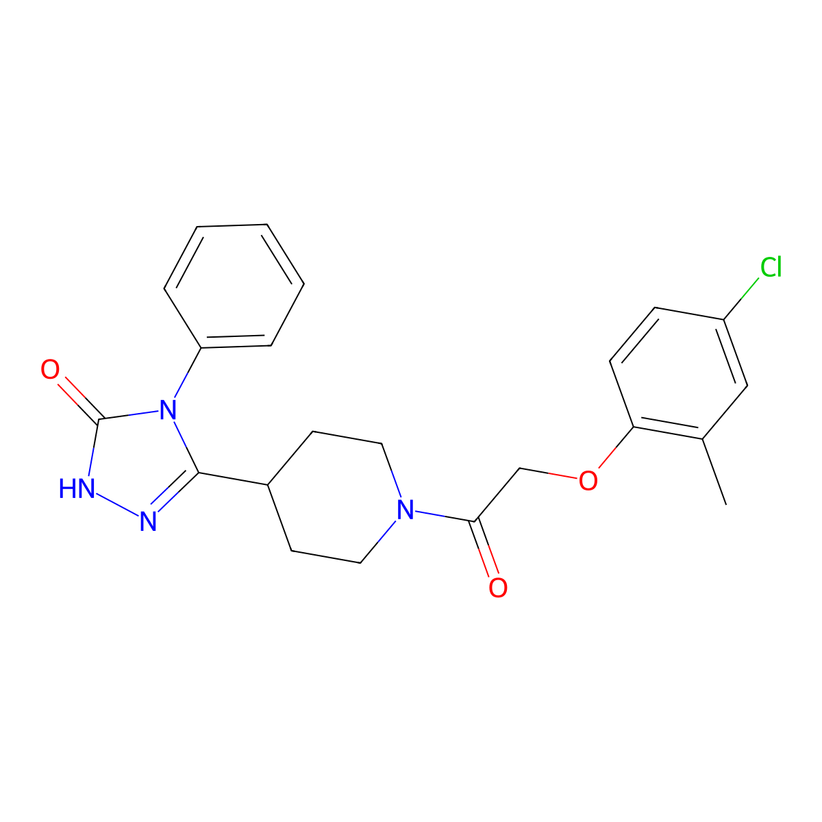 5-{1-[(4-chloro-2-methylphenoxy)acetyl]piperidin-4-yl}-4-phenyl-2,4-dihydro-3H-1,2,4-triazol-3-one molecular structure, CAS 1775338-44-7