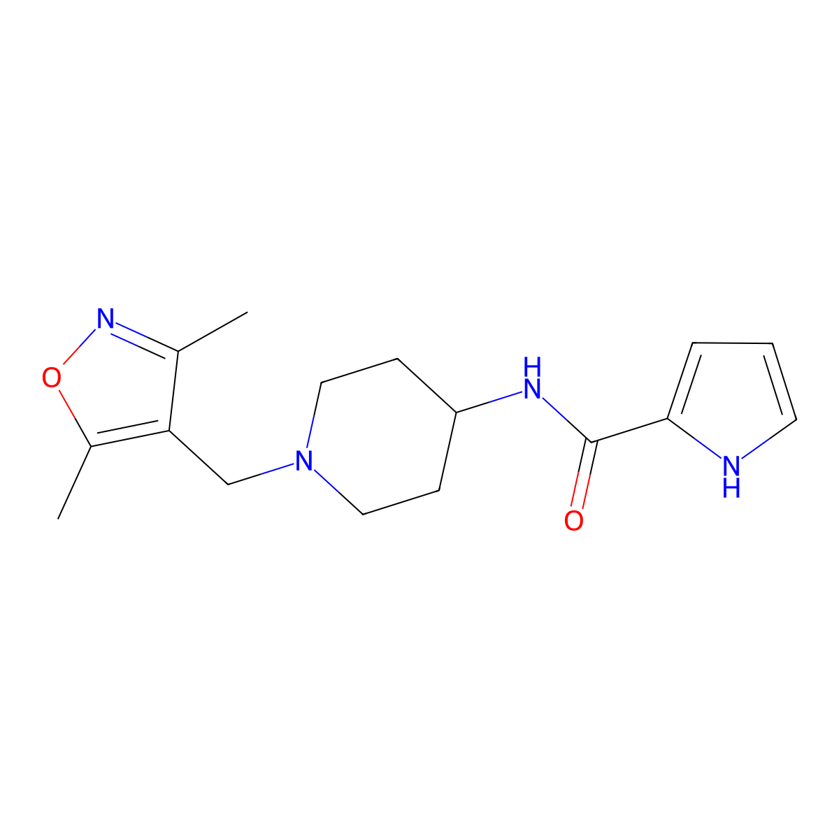 N-{1-[(3,5-Dimethyl-1,2-oxazol-4-YL)methyl]piperidin-4-YL}-1H-pyrrole-2-carboxamide molecular structure, CAS 1775340-20-9