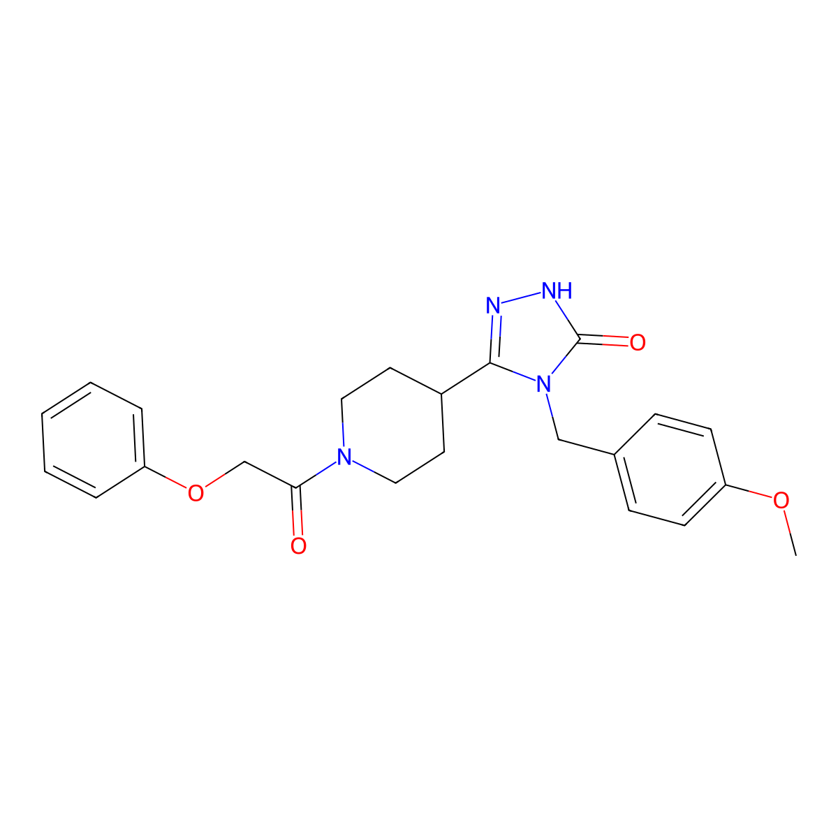 4-(4-methoxybenzyl)-5-[1-(phenoxyacetyl)piperidin-4-yl]-2,4-dihydro-3H-1,2,4-triazol-3-one molecular structure, CAS 1775340-39-0