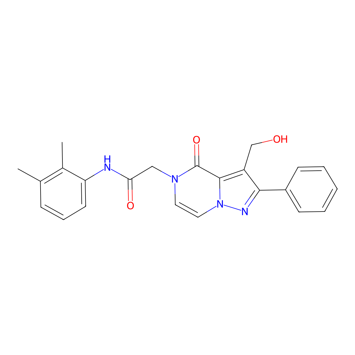 N-(2,3-Dimethylphenyl)-2-[3-(hydroxymethyl)-4-oxo-2-phenyl-4H,5H-pyrazolo[1,5-A]pyrazin-5-YL]acetamide molecular structure, CAS 1775340-96-9
