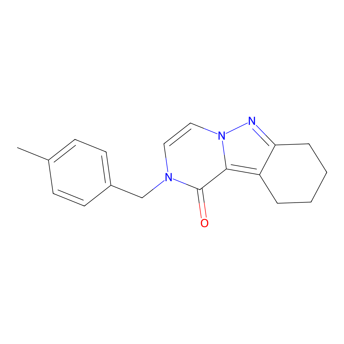 2-[(4-methylphenyl)methyl]-1H,2H,7H,8H,9H,10H-pyrazino[1,2-b]indazol-1-one molecular structure, CAS 1775342-25-0