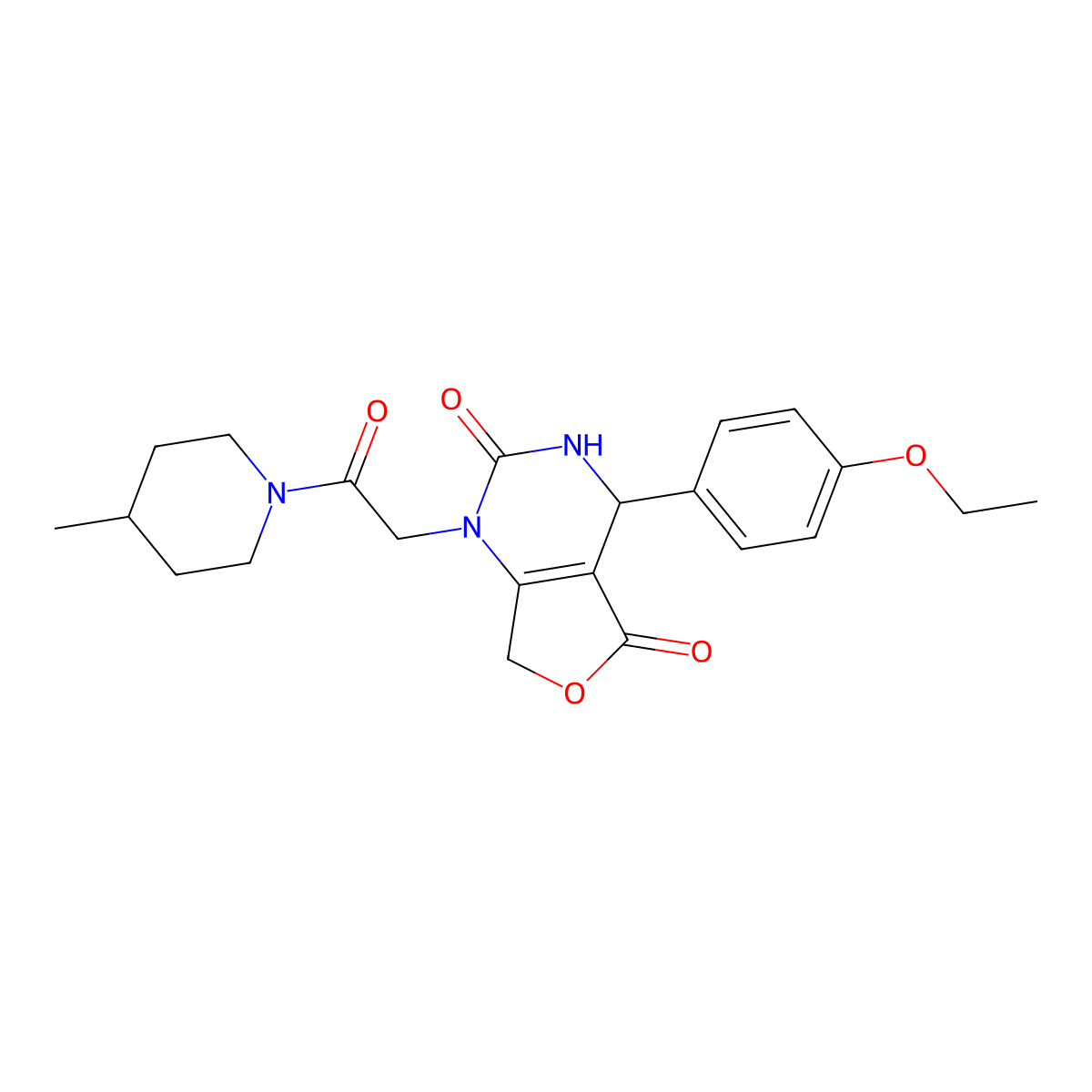 4-(4-Ethoxyphenyl)-1-[2-(4-methylpiperidin-1-YL)-2-oxoethyl]-1H,2H,3H,4H,5H,7H-furo[3,4-D]pyrimidine-2,5-dione molecular structure, CAS 1775344-70-1