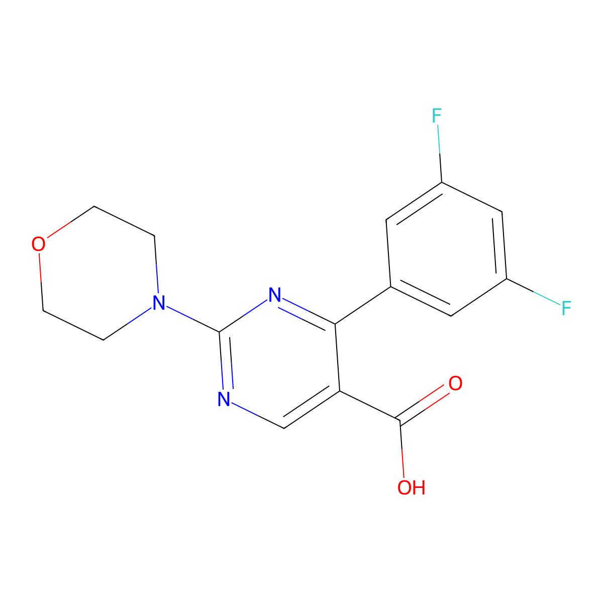 4-(3,5-Difluorophenyl)-2-(morpholin-4-yl)pyrimidine-5-carboxylic acid molecular structure, CAS 1775345-59-9