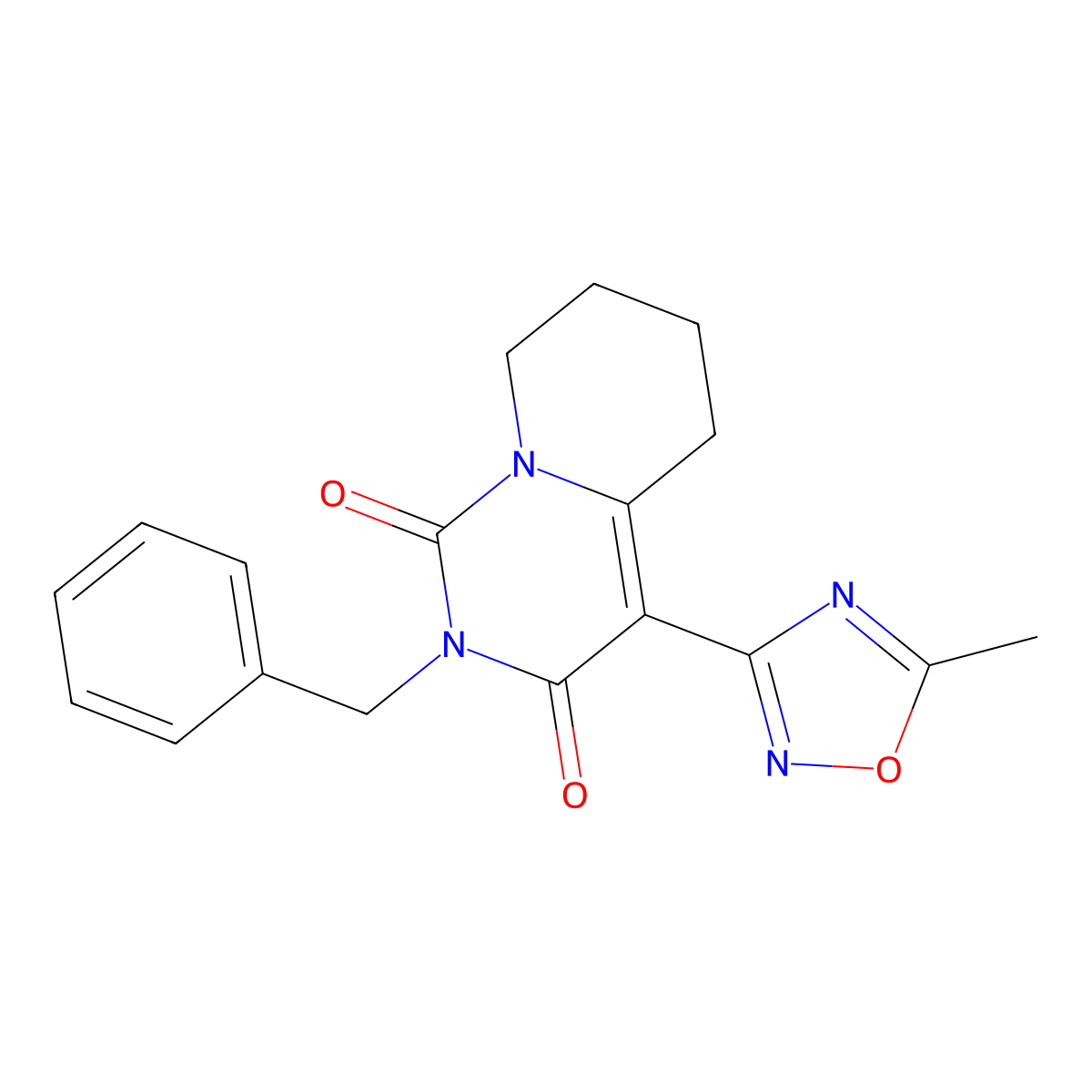 2-benzyl-4-(5-methyl-1,2,4-oxadiazol-3-yl)-5,6,7,8-tetrahydro-1H-pyrido[1,2-c]pyrimidine-1,3(2H)-dione molecular structure, CAS 1775346-02-5