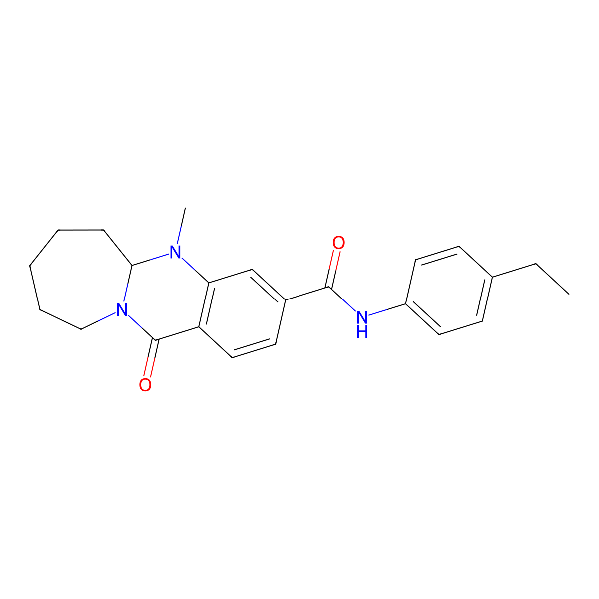 N-(4-ethylphenyl)-5-methyl-12-oxo-5,5a,6,7,8,9,10,12-octahydroazepino[2,1-b]quinazoline-3-carboxamide molecular structure, CAS 1775346-95-6