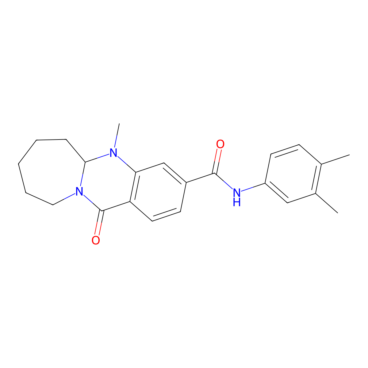 N-(3,4-dimethylphenyl)-5-methyl-12-oxo-5,5a,6,7,8,9,10,12-octahydroazepino[2,1-b]quinazoline-3-carboxamide molecular structure, CAS 1775347-65-3