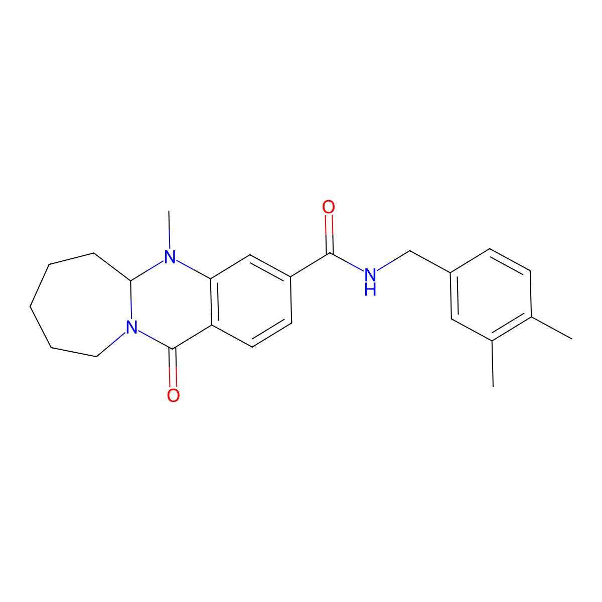 N-(3,4-dimethylbenzyl)-5-methyl-12-oxo-5,5a,6,7,8,9,10,12-octahydroazepino[2,1-b]quinazoline-3-carboxamide molecular structure, CAS 1775348-48-5