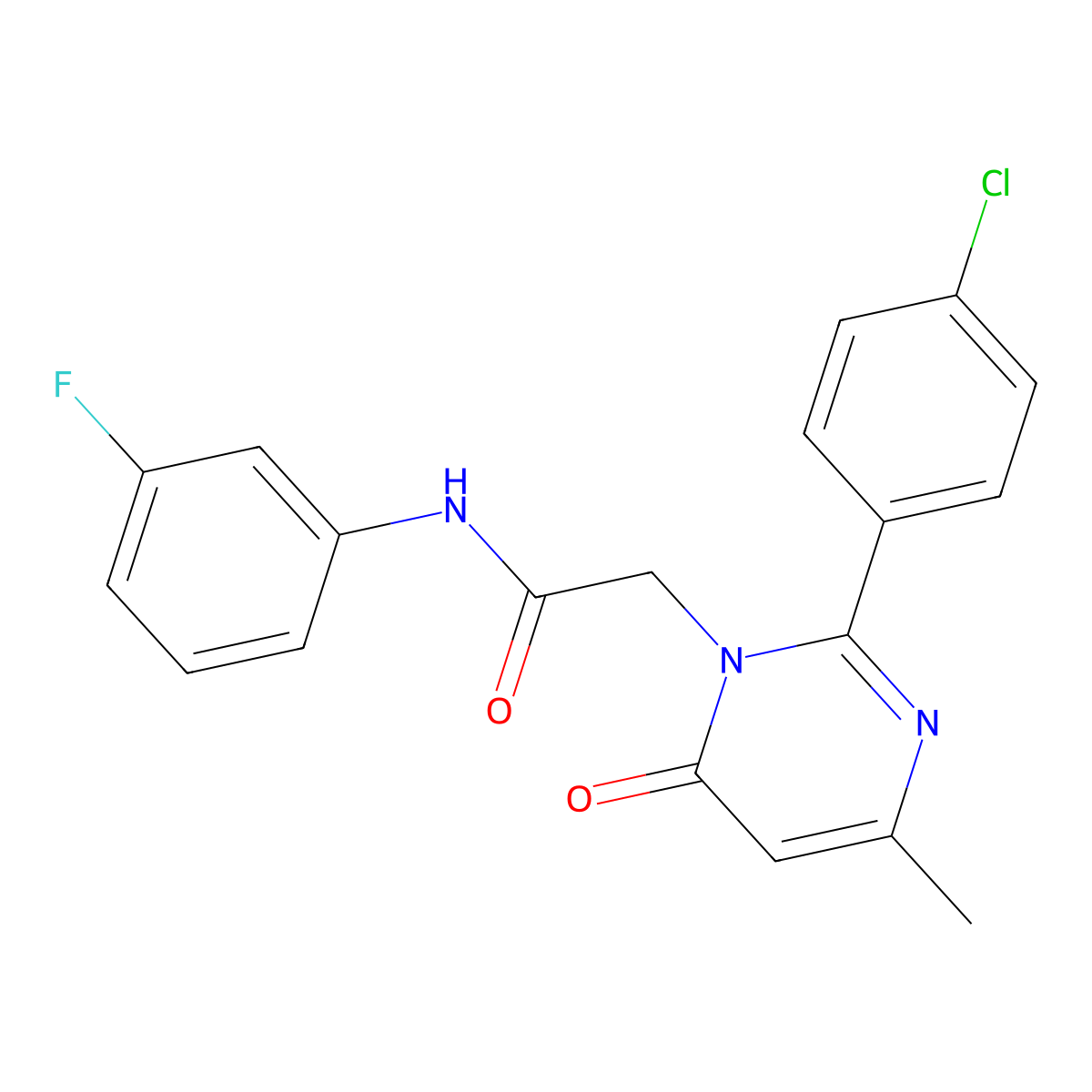 2-[2-(4-Chlorophenyl)-4-methyl-6-oxo-1,6-dihydropyrimidin-1-YL]-N-(3-fluorophenyl)acetamide molecular structure, CAS 1775348-69-0