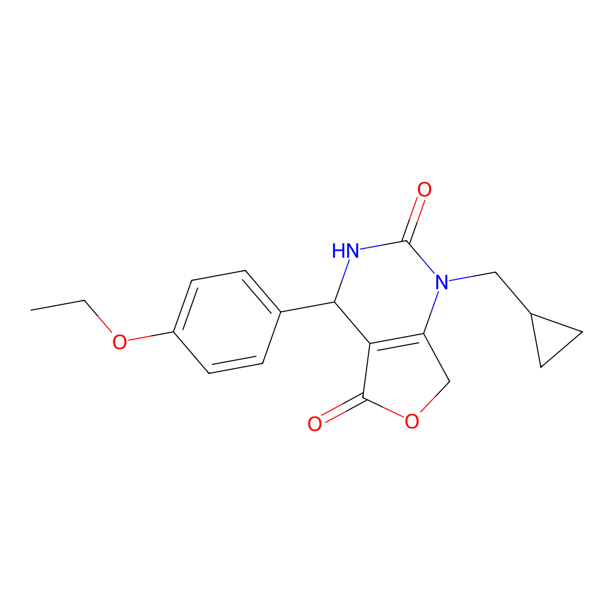 1-(cyclopropylmethyl)-4-(4-ethoxyphenyl)-4,7-dihydrofuro[3,4-d]pyrimidine-2,5(1H,3H)-dione molecular structure, CAS 1775352-88-9