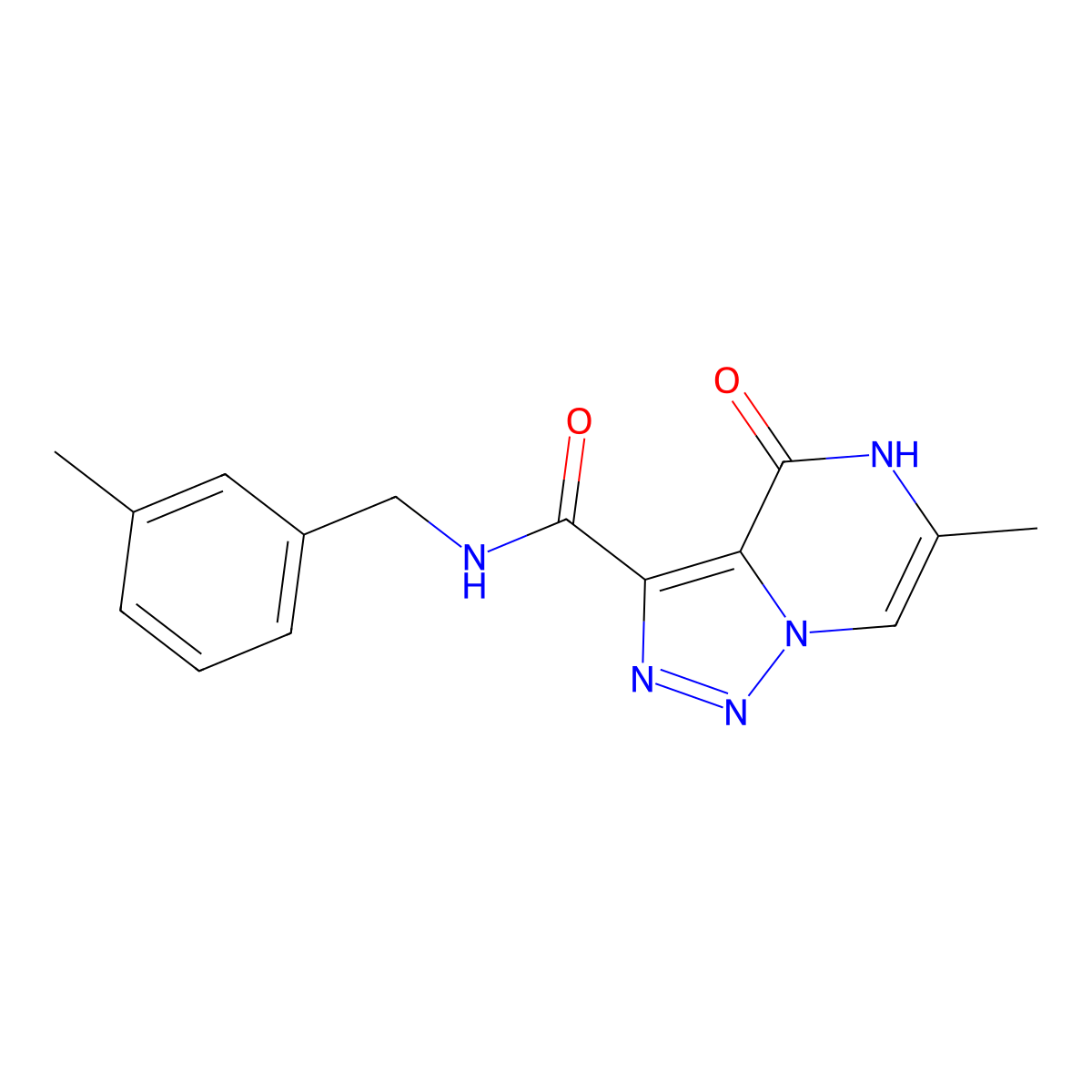 6-methyl-N-(3-methylbenzyl)-4-oxo-4,5-dihydro[1,2,3]triazolo[1,5-a]pyrazine-3-carboxamide molecular structure, CAS 1775356-20-1