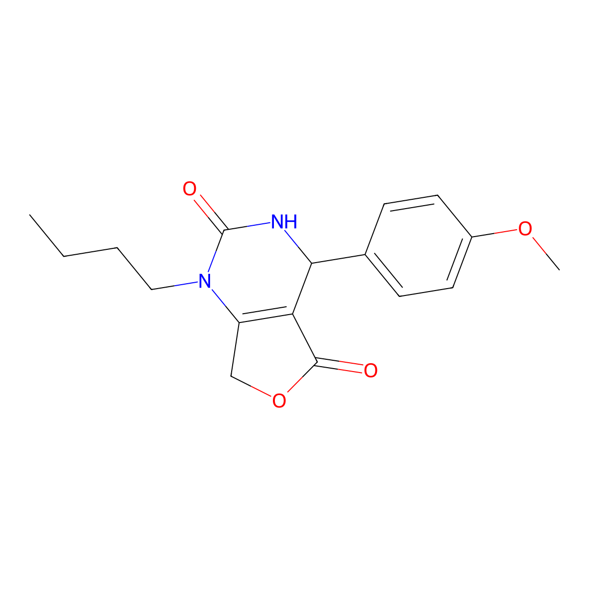 1-butyl-4-(4-methoxyphenyl)-4,7-dihydrofuro[3,4-d]pyrimidine-2,5(1H,3H)-dione molecular structure, CAS 1775356-45-0