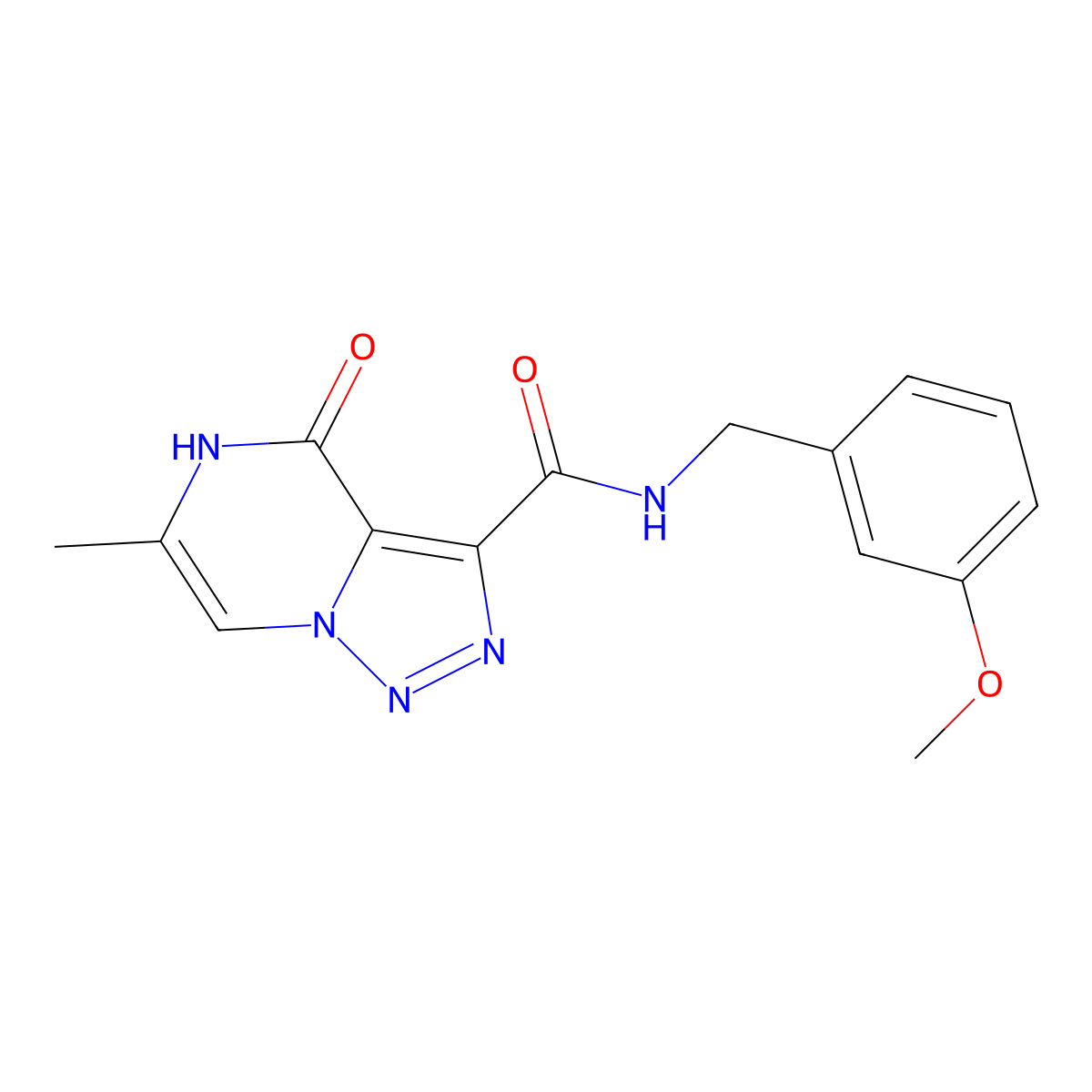 N-(3-methoxybenzyl)-6-methyl-4-oxo-4,5-dihydro[1,2,3]triazolo[1,5-a]pyrazine-3-carboxamide molecular structure, CAS 1775357-30-6