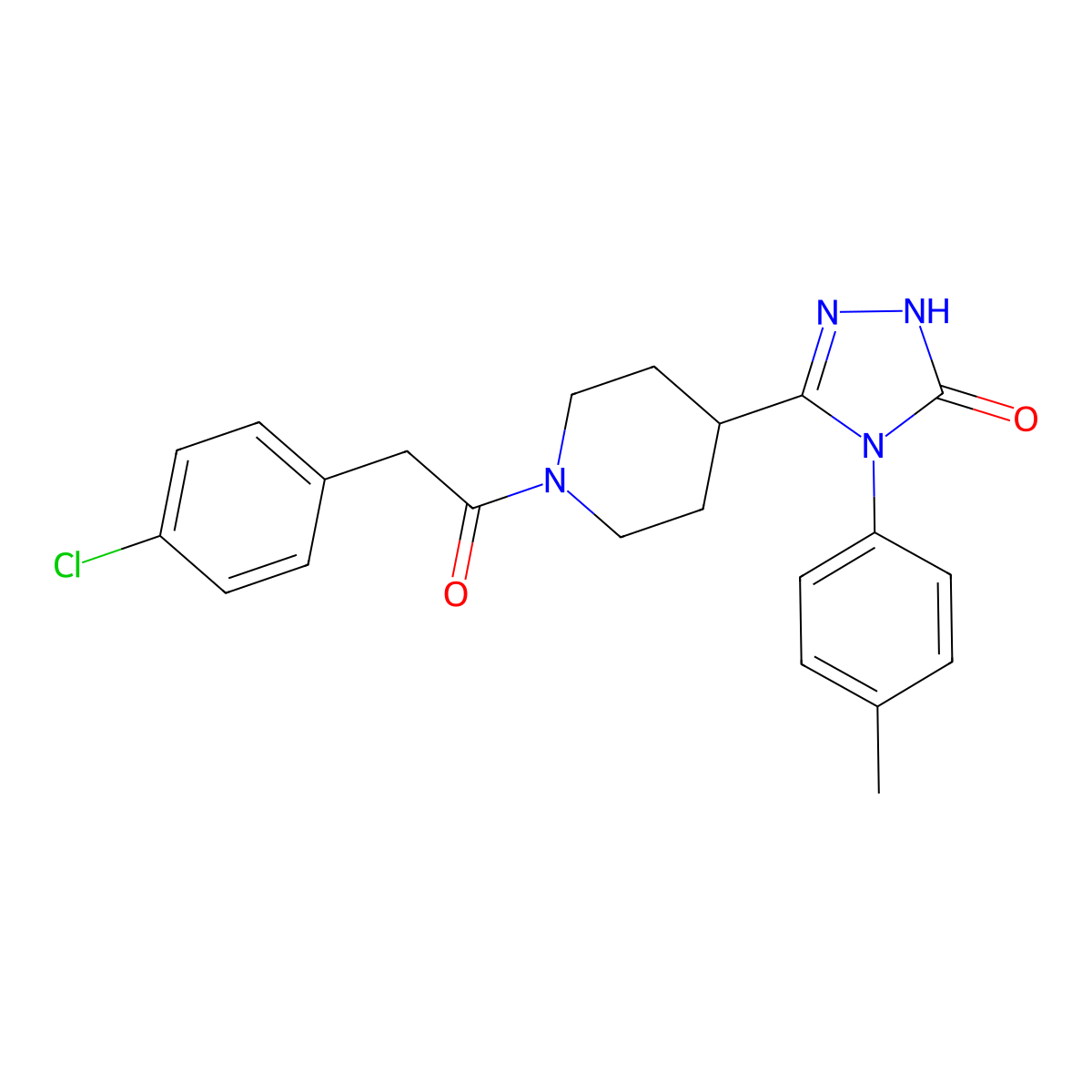 5-{1-[(4-chlorophenyl)acetyl]piperidin-4-yl}-4-(4-methylphenyl)-2,4-dihydro-3H-1,2,4-triazol-3-one molecular structure, CAS 1775357-46-4
