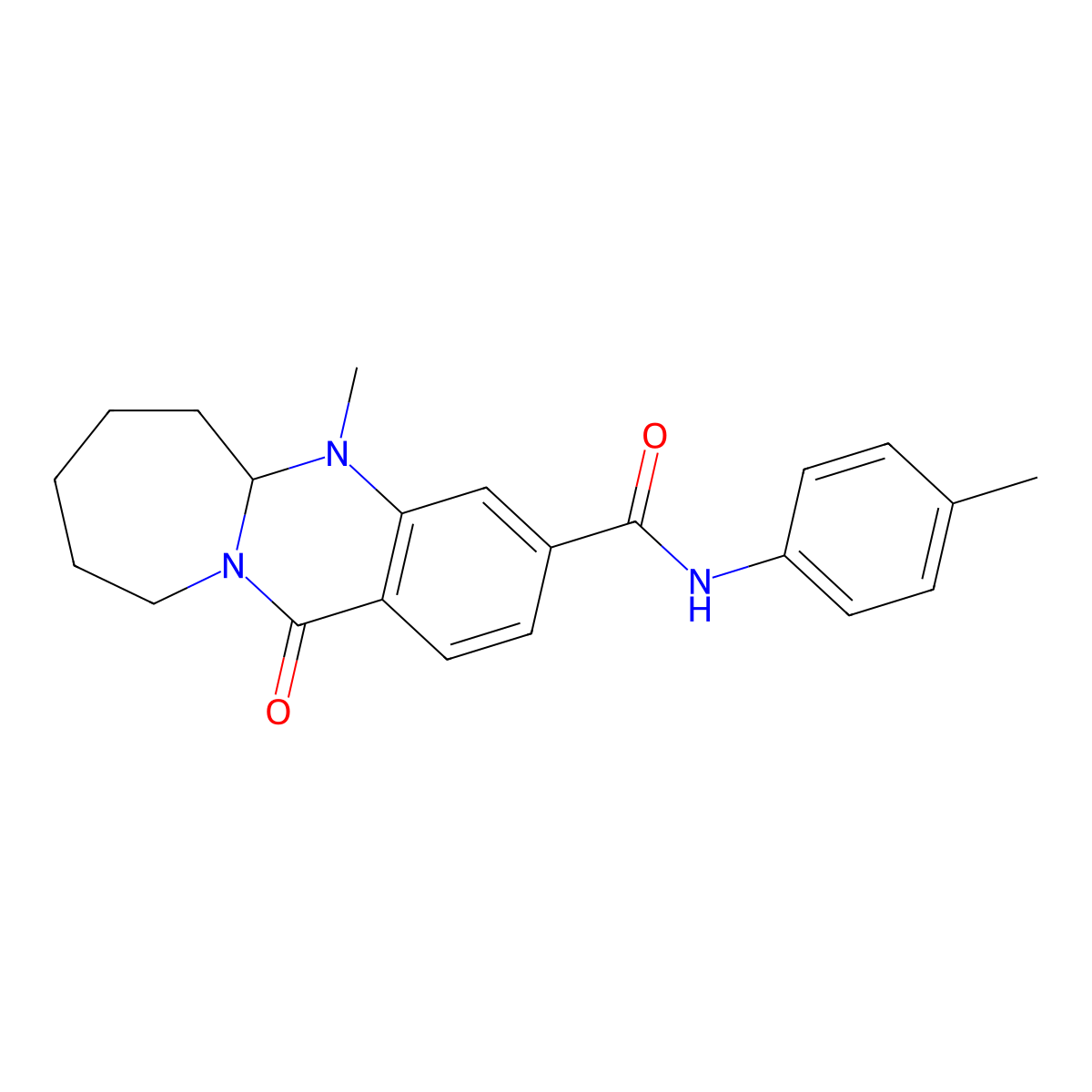 5-methyl-N-(4-methylphenyl)-12-oxo-5,5a,6,7,8,9,10,12-octahydroazepino[2,1-b]quinazoline-3-carboxamide molecular structure, CAS 1775357-60-2