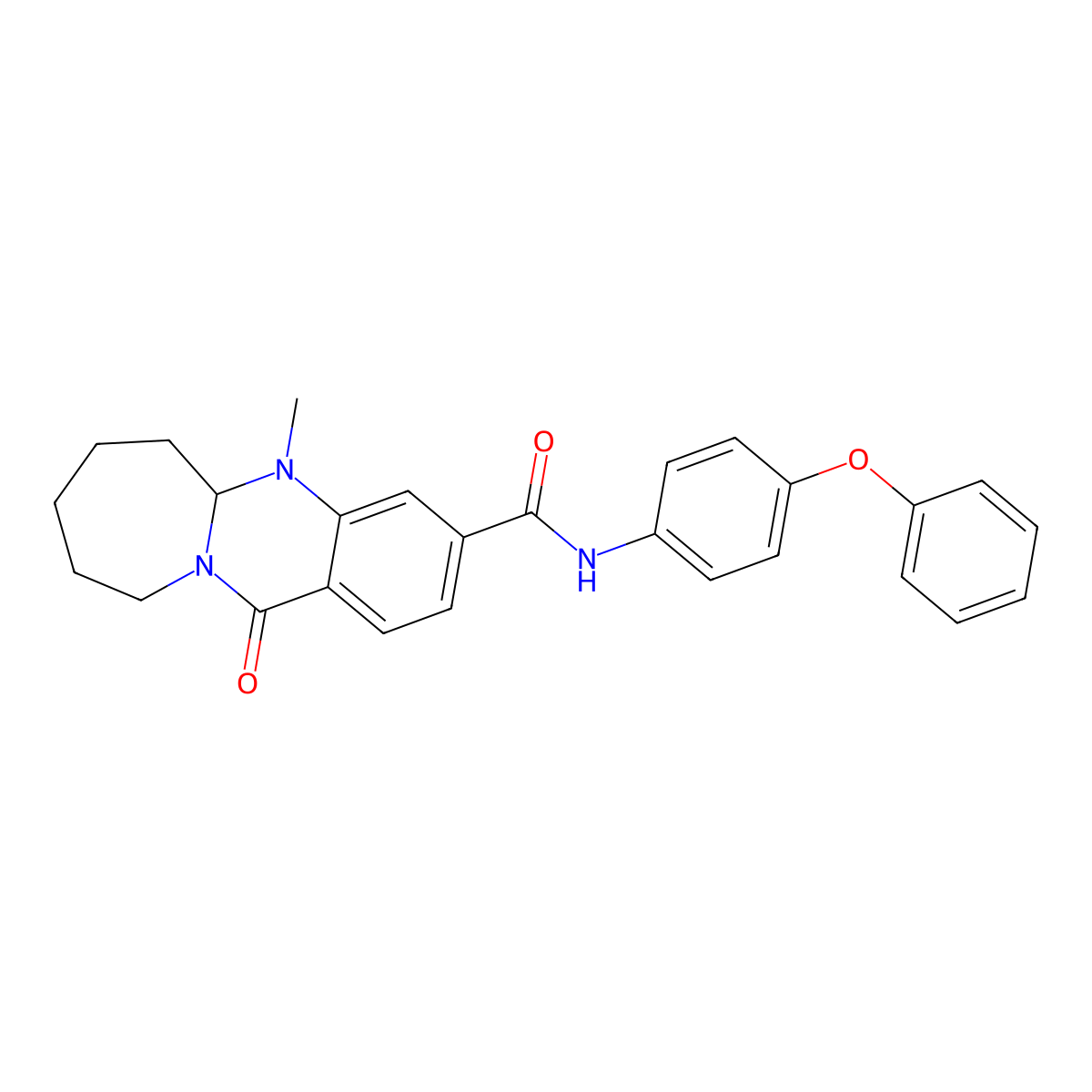 5-methyl-12-oxo-N-(4-phenoxyphenyl)-5,5a,6,7,8,9,10,12-octahydroazepino[2,1-b]quinazoline-3-carboxamide molecular structure, CAS 1775357-75-9