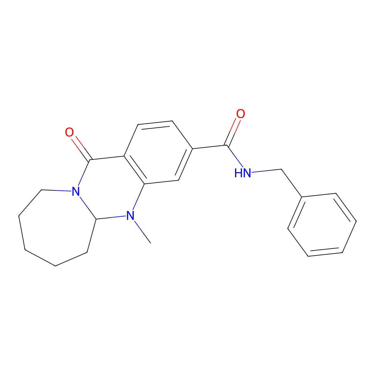 N-benzyl-5-methyl-12-oxo-5,5a,6,7,8,9,10,12-octahydroazepino[2,1-b]quinazoline-3-carboxamide molecular structure, CAS 1775357-93-1