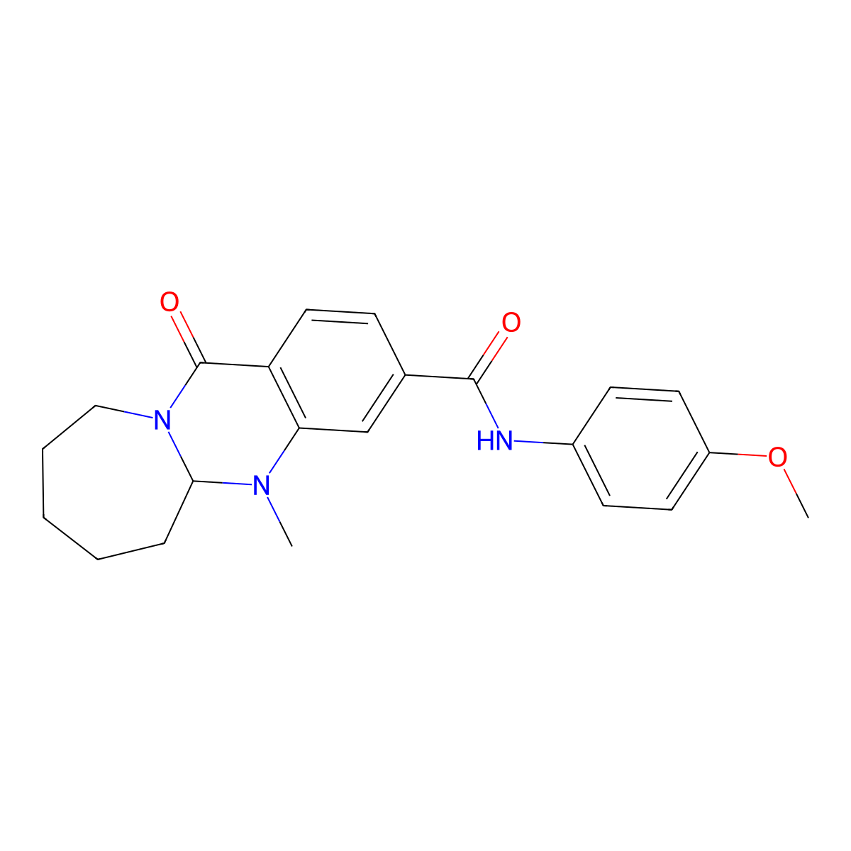 N-(4-methoxyphenyl)-5-methyl-12-oxo-5,5a,6,7,8,9,10,12-octahydroazepino[2,1-b]quinazoline-3-carboxamide molecular structure, CAS 1775359-35-7