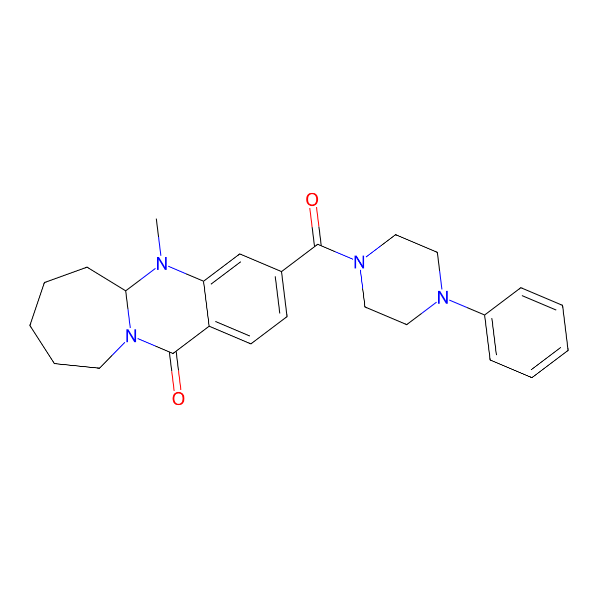 5-methyl-3-[(4-phenylpiperazin-1-yl)carbonyl]-5a,6,7,8,9,10-hexahydroazepino[2,1-b]quinazolin-12(5H)-one molecular structure, CAS 1775360-23-0