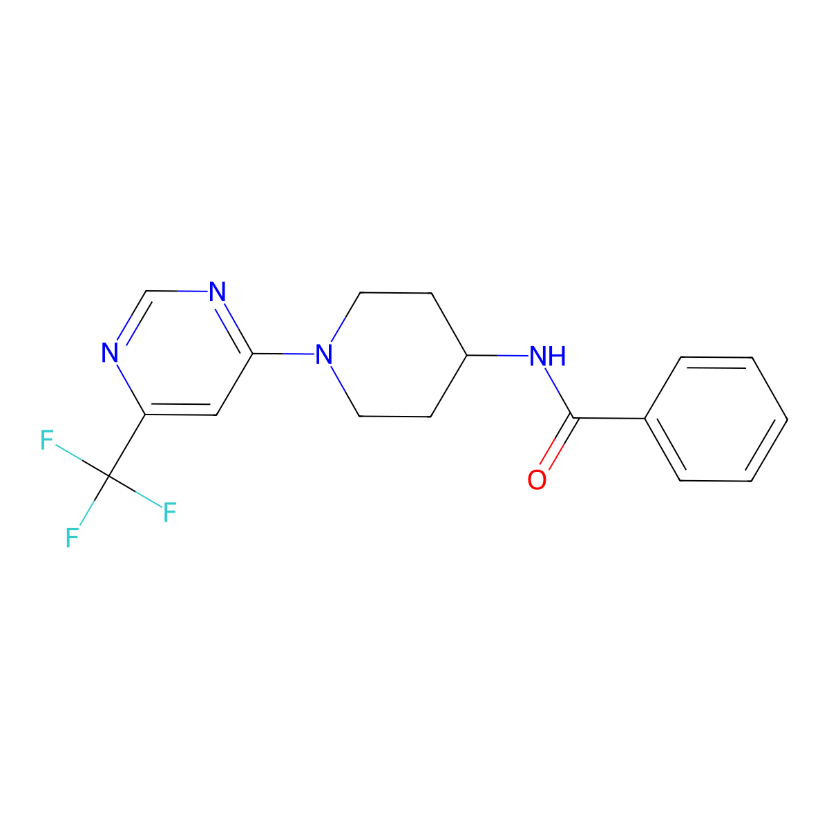 N-{1-[6-(trifluoromethyl)pyrimidin-4-yl]piperidin-4-yl}benzamide molecular structure, CAS 1775362-21-4