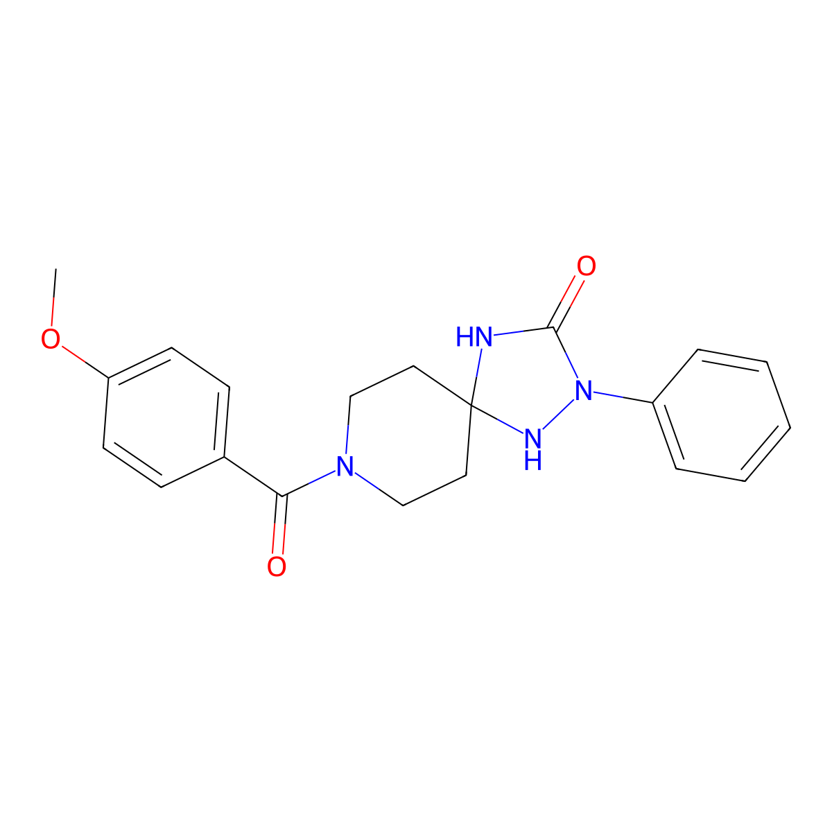 8-(4-Methoxybenzoyl)-2-phenyl-1,2,4,8-tetraazaspiro[4.5]decan-3-one molecular structure, CAS 1775362-66-7