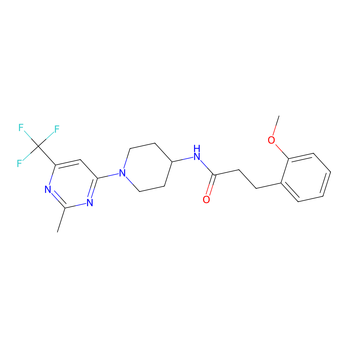 3-(2-methoxyphenyl)-N-{1-[2-methyl-6-(trifluoromethyl)pyrimidin-4-yl]piperidin-4-yl}propanamide molecular structure, CAS 1775363-39-7