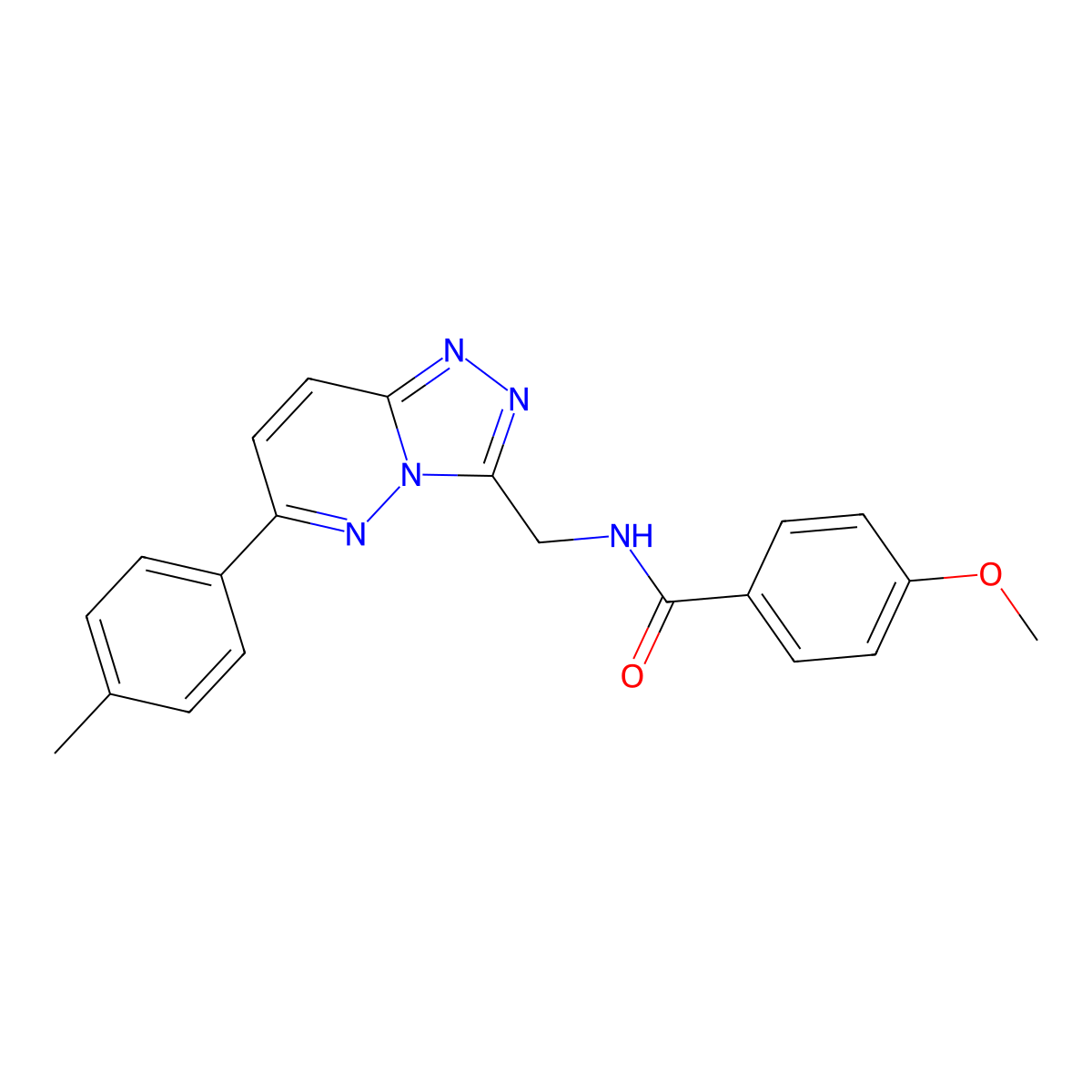 4-methoxy-N-{[6-(4-methylphenyl)-[1,2,4]triazolo[4,3-b]pyridazin-3-yl]methyl}benzamide molecular structure, CAS 1775365-23-5
