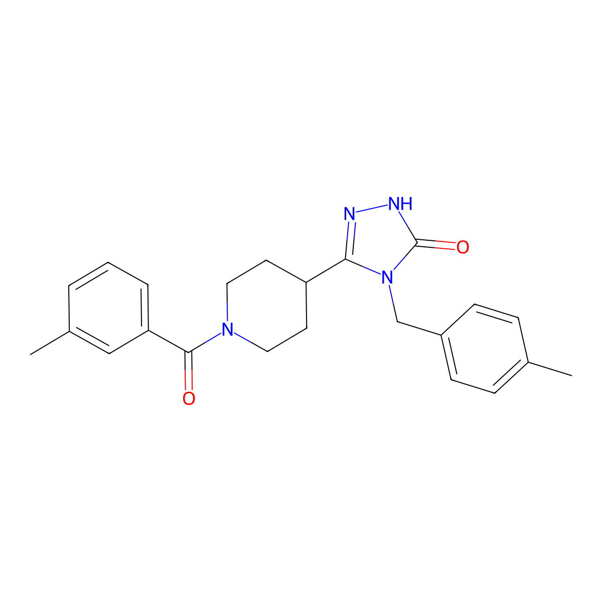 5-[1-(3-methylbenzoyl)piperidin-4-yl]-4-(4-methylbenzyl)-2,4-dihydro-3H-1,2,4-triazol-3-one molecular structure, CAS 1775365-88-2