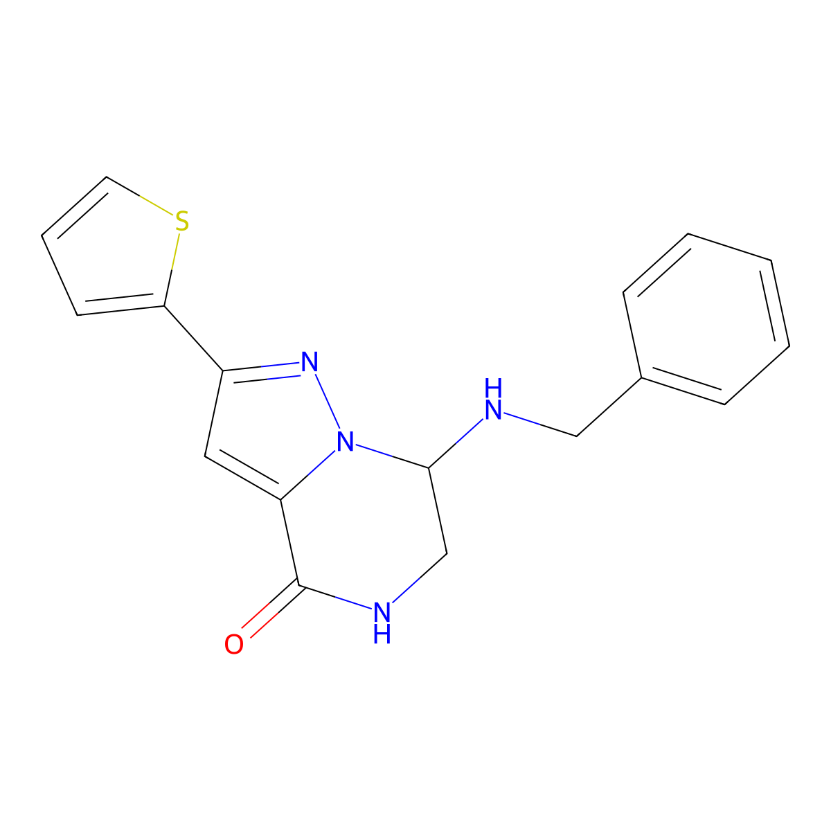 7-(benzylamino)-2-(2-thienyl)-6,7-dihydropyrazolo[1,5-a]pyrazin-4(5H)-one molecular structure, CAS 1775367-71-9