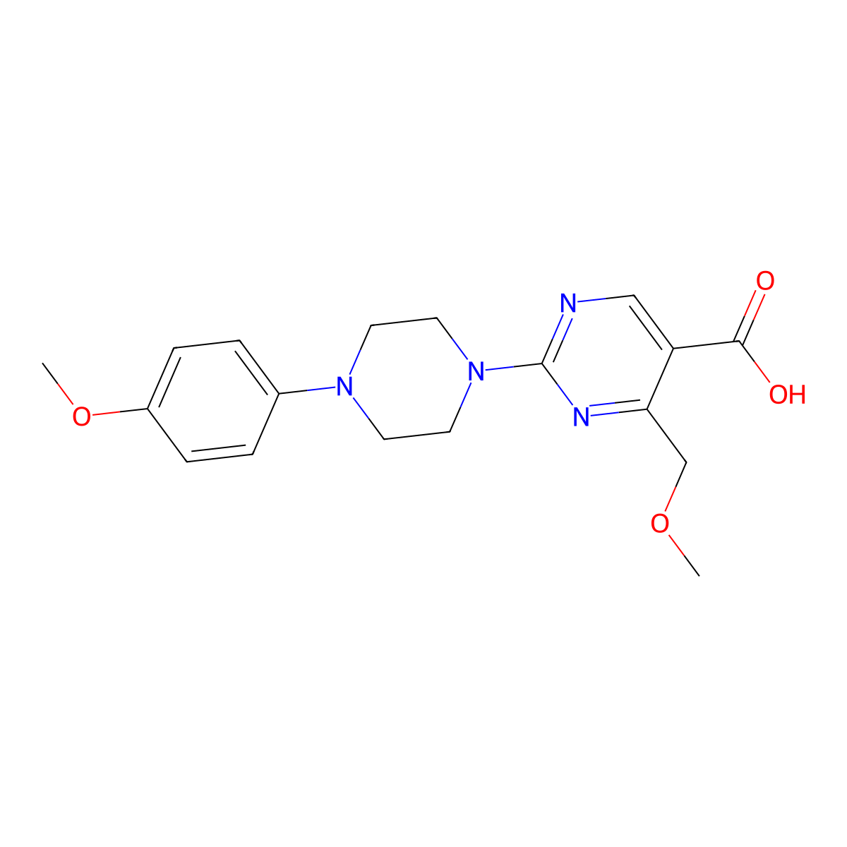 4-(Methoxymethyl)-2-[4-(4-methoxyphenyl)piperazin-1-yl]pyrimidine-5-carboxylic acid molecular structure, CAS 1775367-88-8