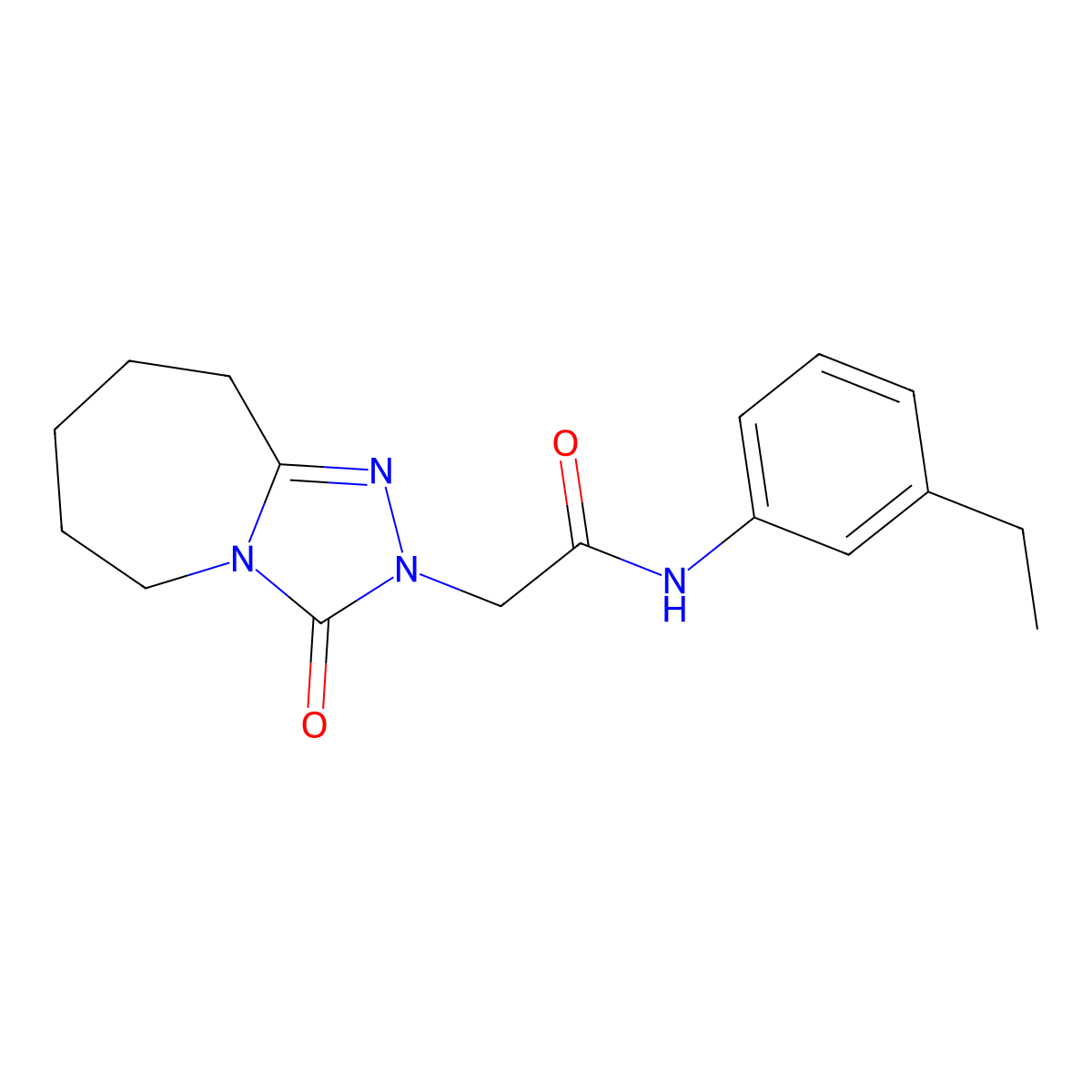 N-(3-Ethylphenyl)-2-{3-oxo-2H,3H,5H,6H,7H,8H,9H-[1,2,4]triazolo[4,3-A]azepin-2-YL}acetamide molecular structure, CAS 1775369-16-8