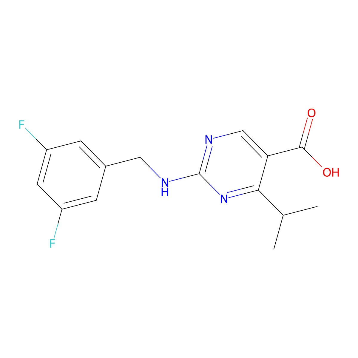 2-[(3,5-Difluorobenzyl)amino]-4-isopropylpyrimidine-5-carboxylic acid molecular structure, CAS 1775370-88-1