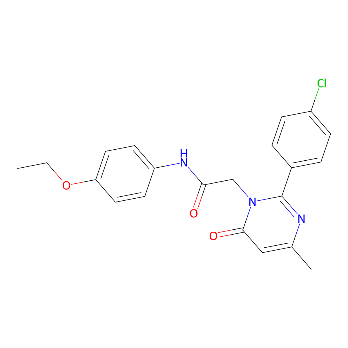 2-[2-(4-Chlorophenyl)-4-methyl-6-oxo-1,6-dihydropyrimidin-1-YL]-N-(4-ethoxyphenyl)acetamide molecular structure, CAS 1775371-69-1