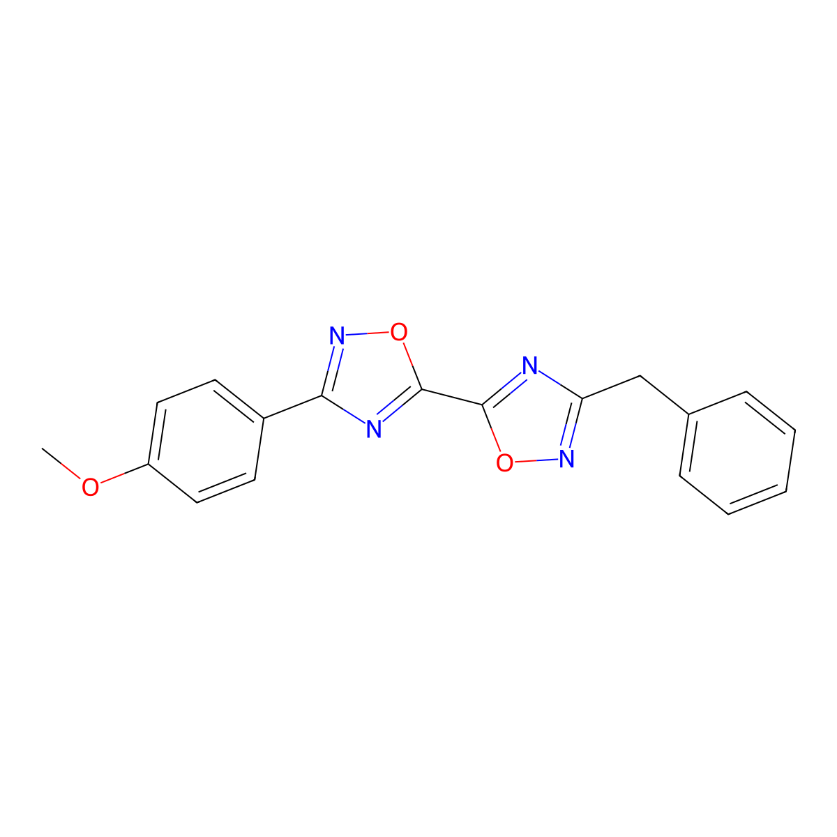 3-Benzyl-3'-(4-methoxyphenyl)-5,5'-bi-1,2,4-oxadiazole molecular structure, CAS 1775374-35-0