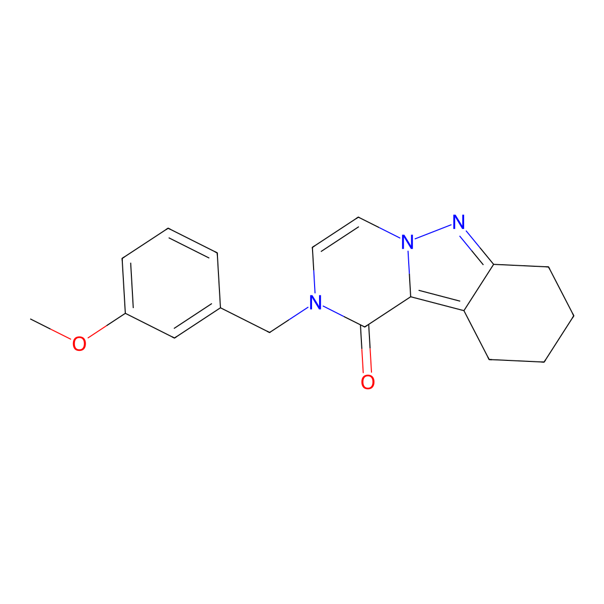 2-[(3-methoxyphenyl)methyl]-1H,2H,7H,8H,9H,10H-pyrazino[1,2-b]indazol-1-one molecular structure, CAS 1775377-50-8